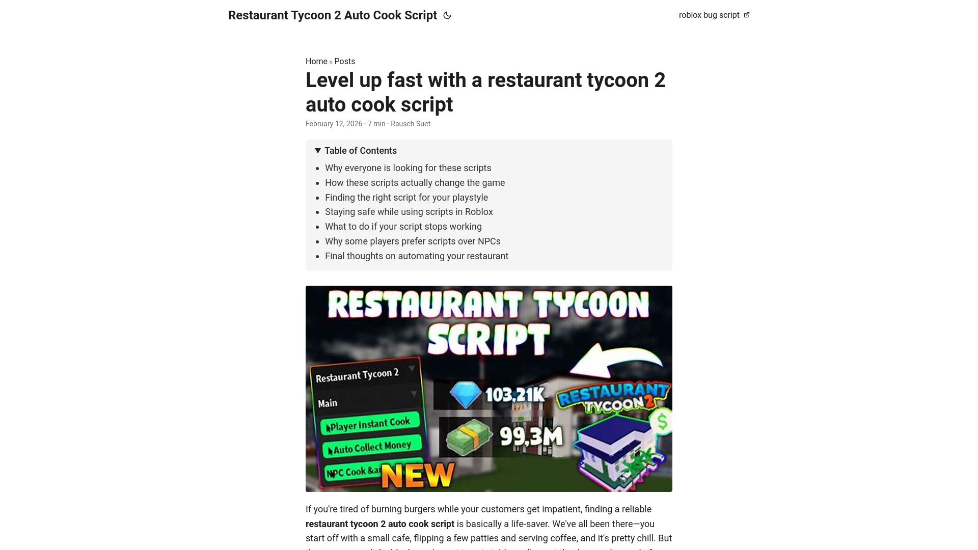 website screenshot of https://restaurant-tycoon-2-auto-cook-script.pages.dev/
