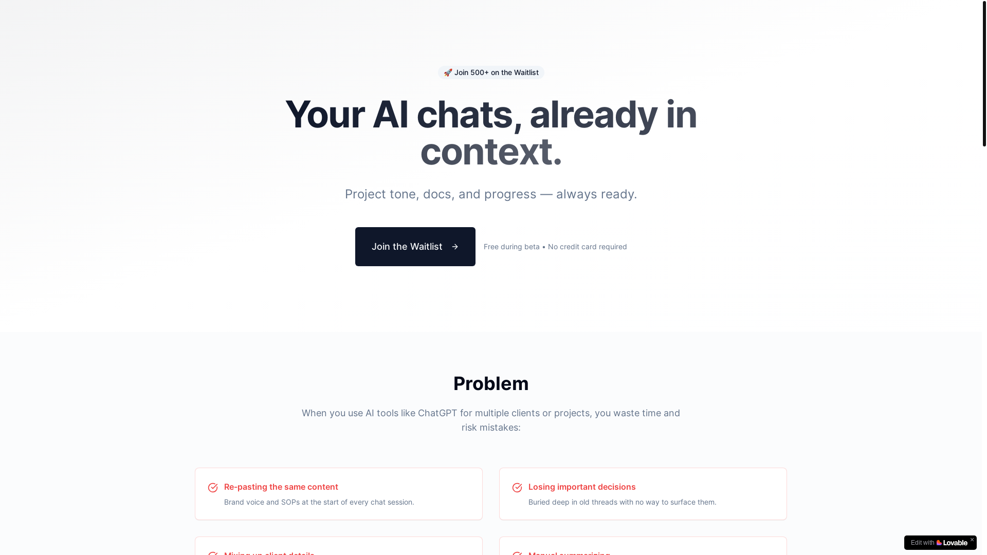website screenshot of https://contextvault.org/