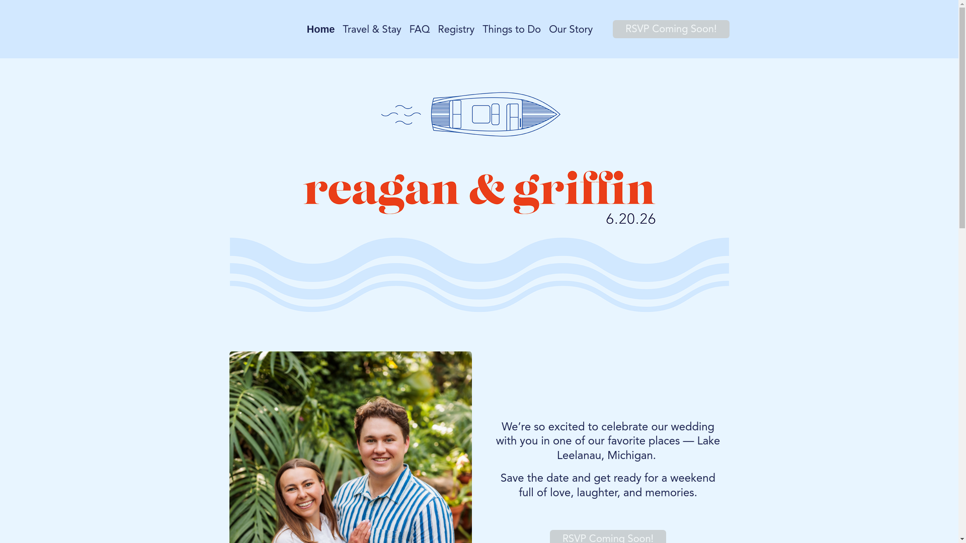 website screenshot of https://reagangriffinwedding.com/