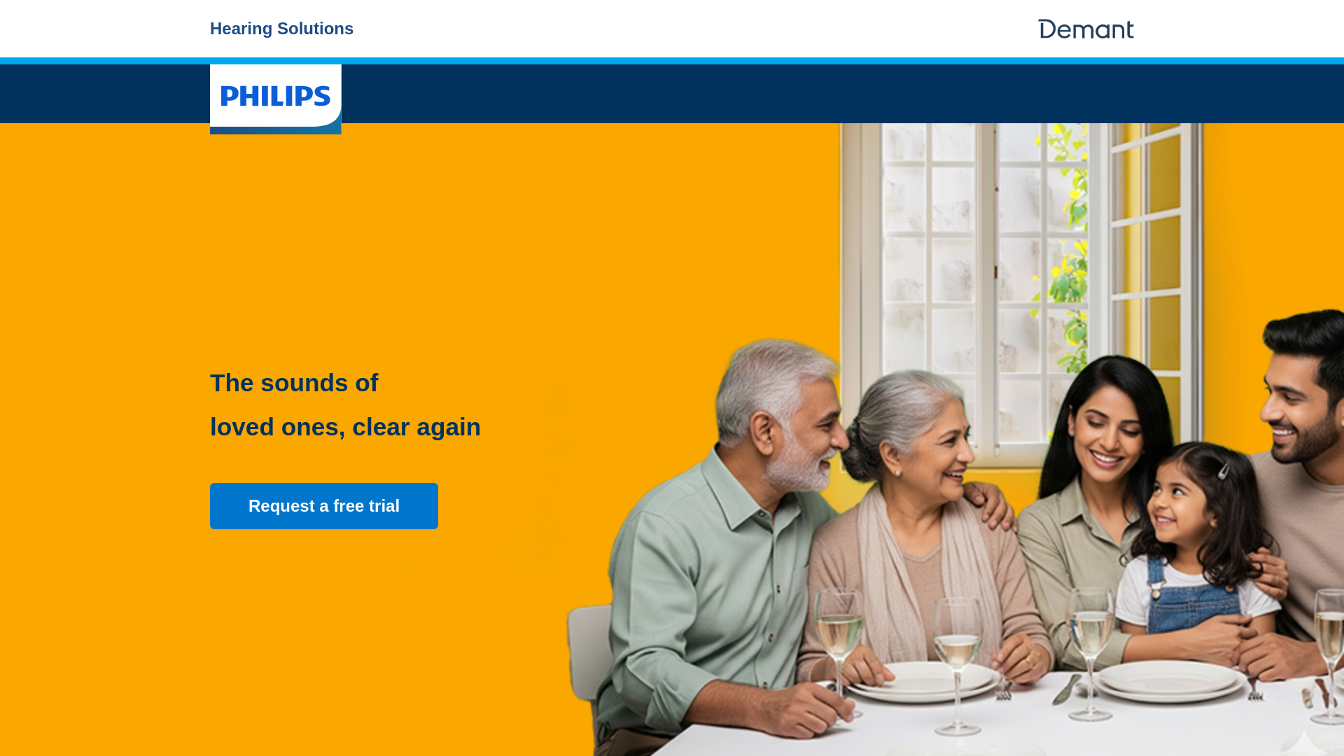 website screenshot of https://hearingaidsindia.philips