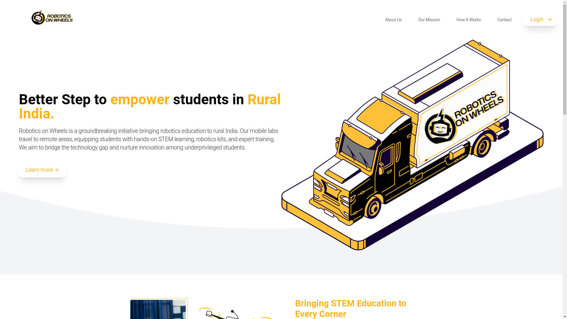 website screenshot of https://robotics-on-wheels-react.pages.dev/