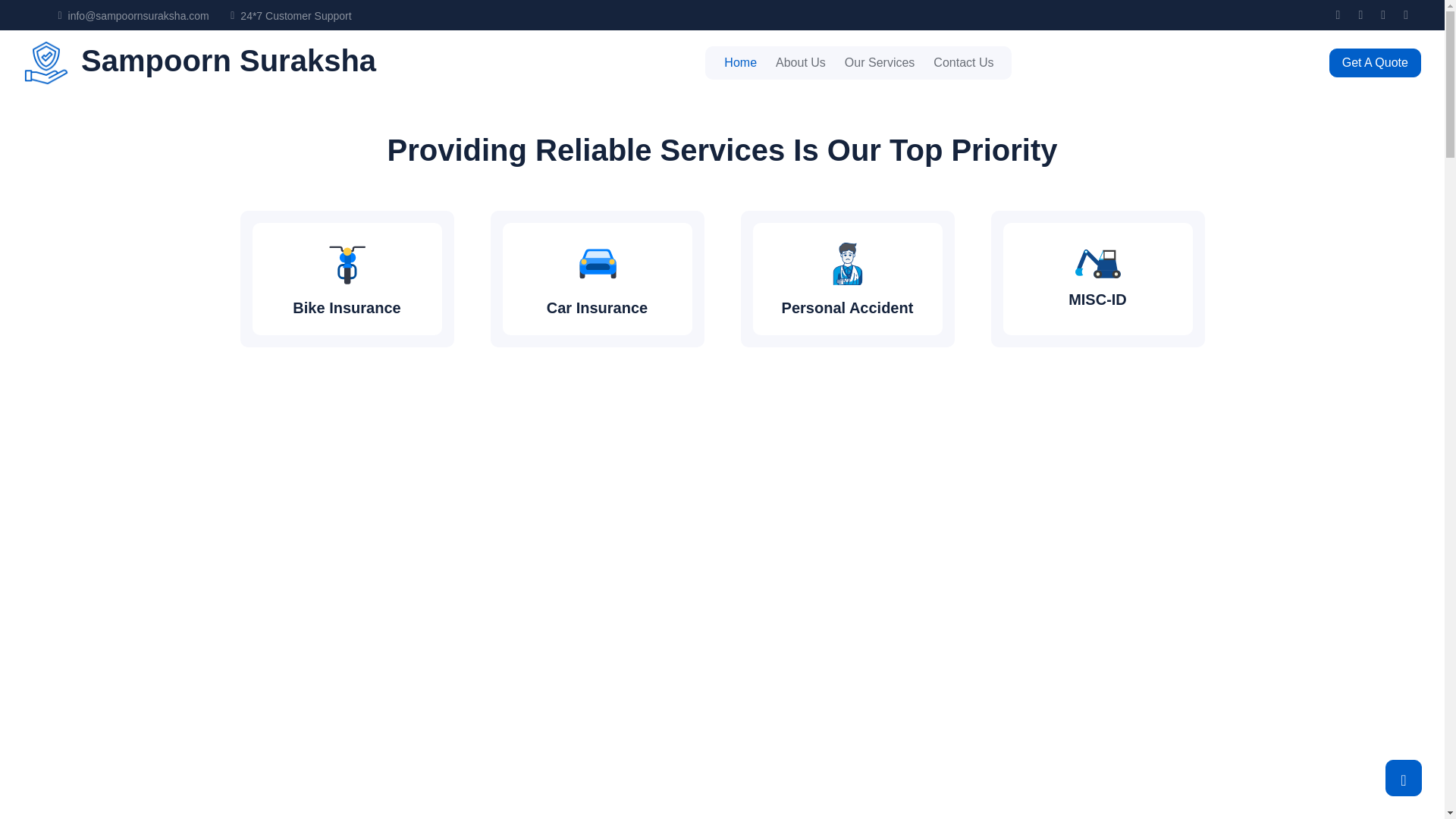 website screenshot of https://sampoornsooraksha.com/