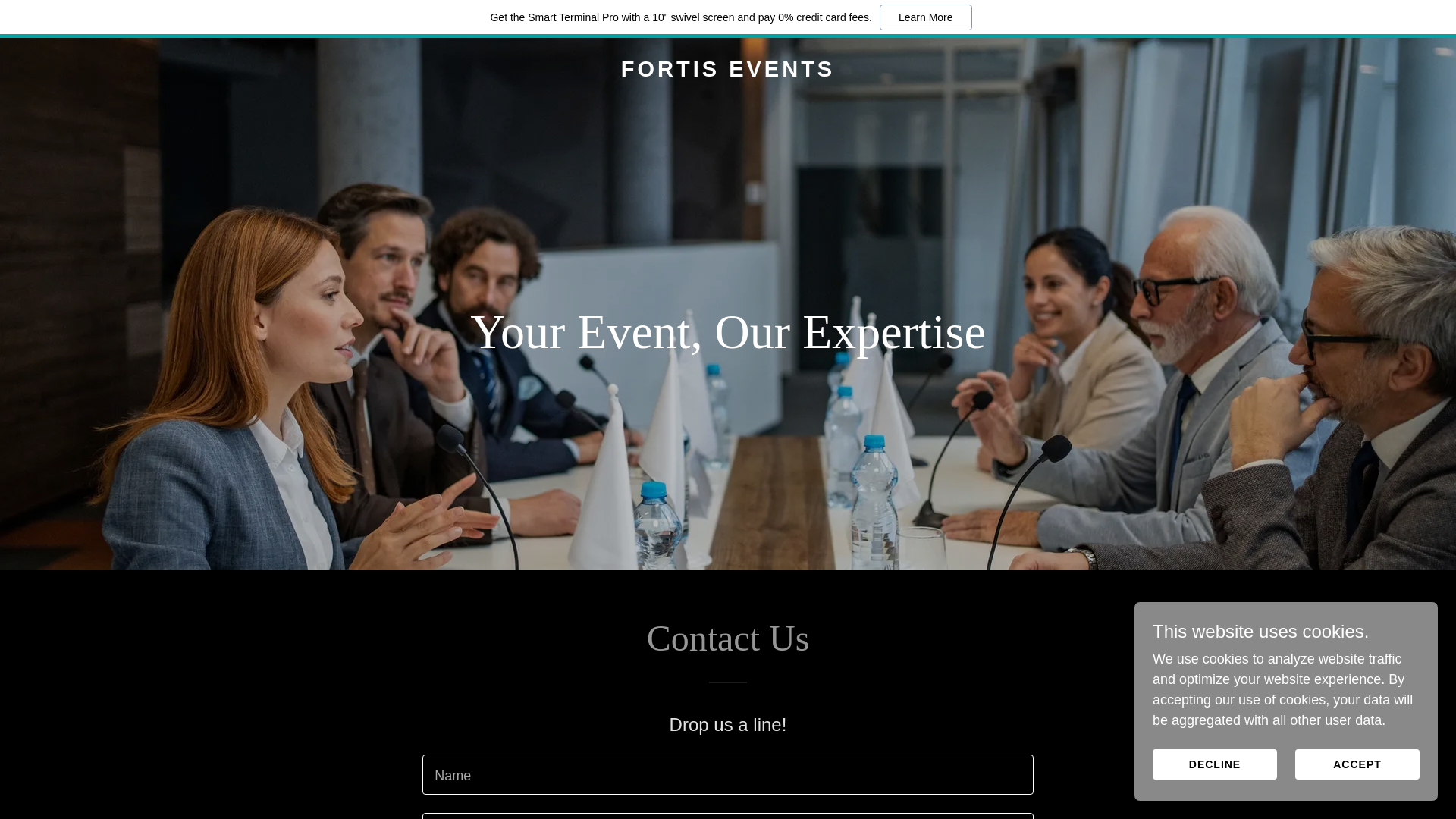 website screenshot of https://fortis.events