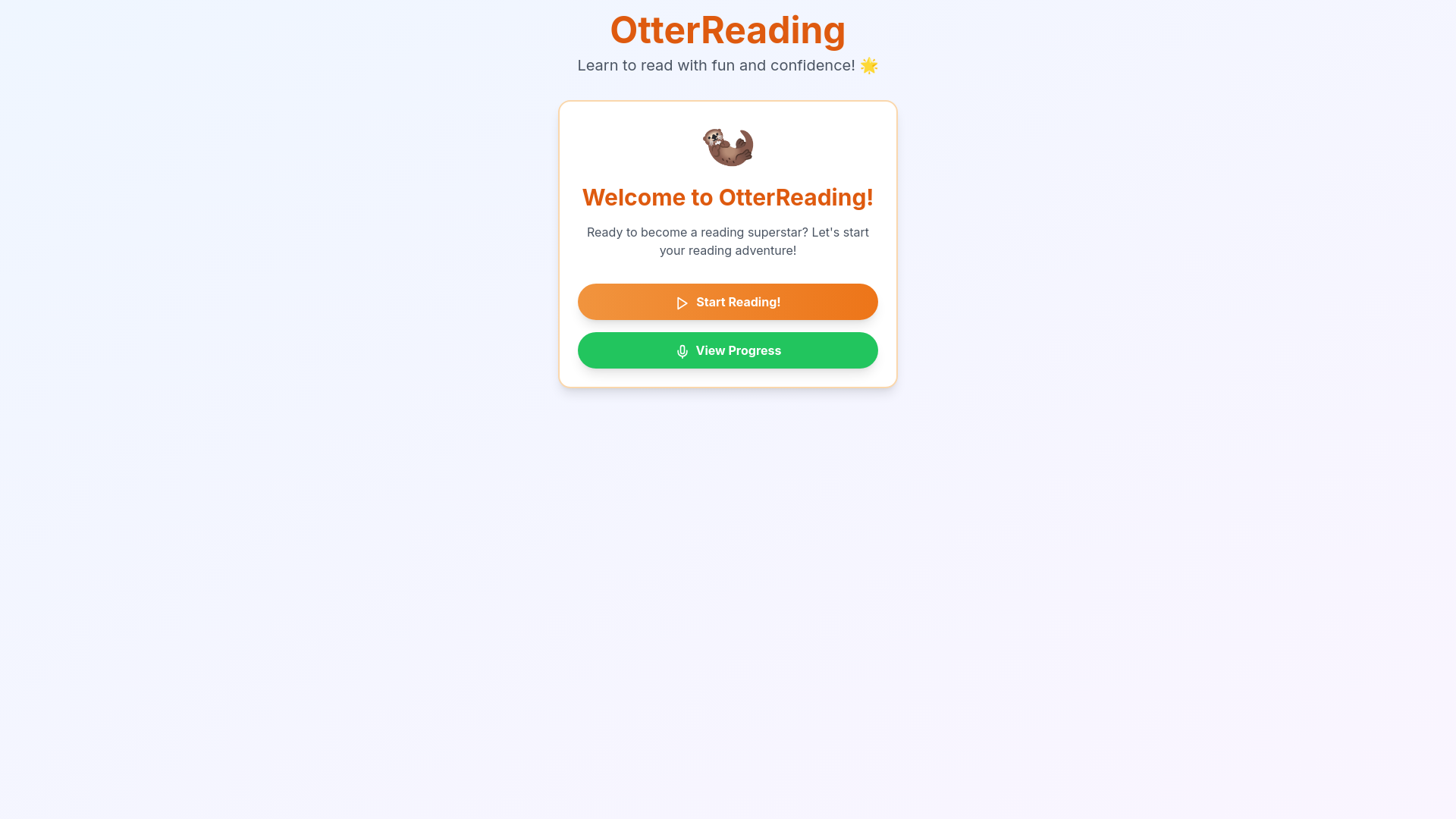 website screenshot of https://otterreading.space/