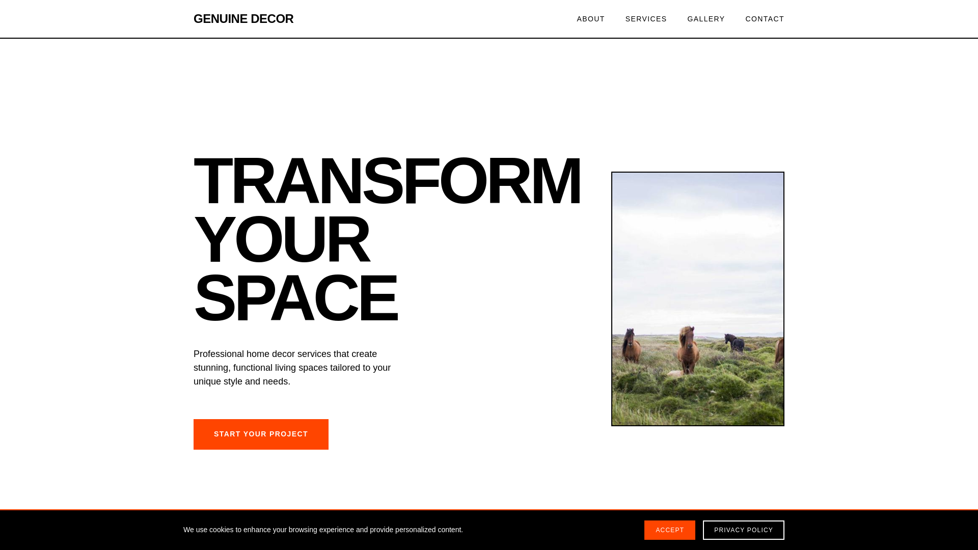 website screenshot of https://genuinedecorspaces.digital/