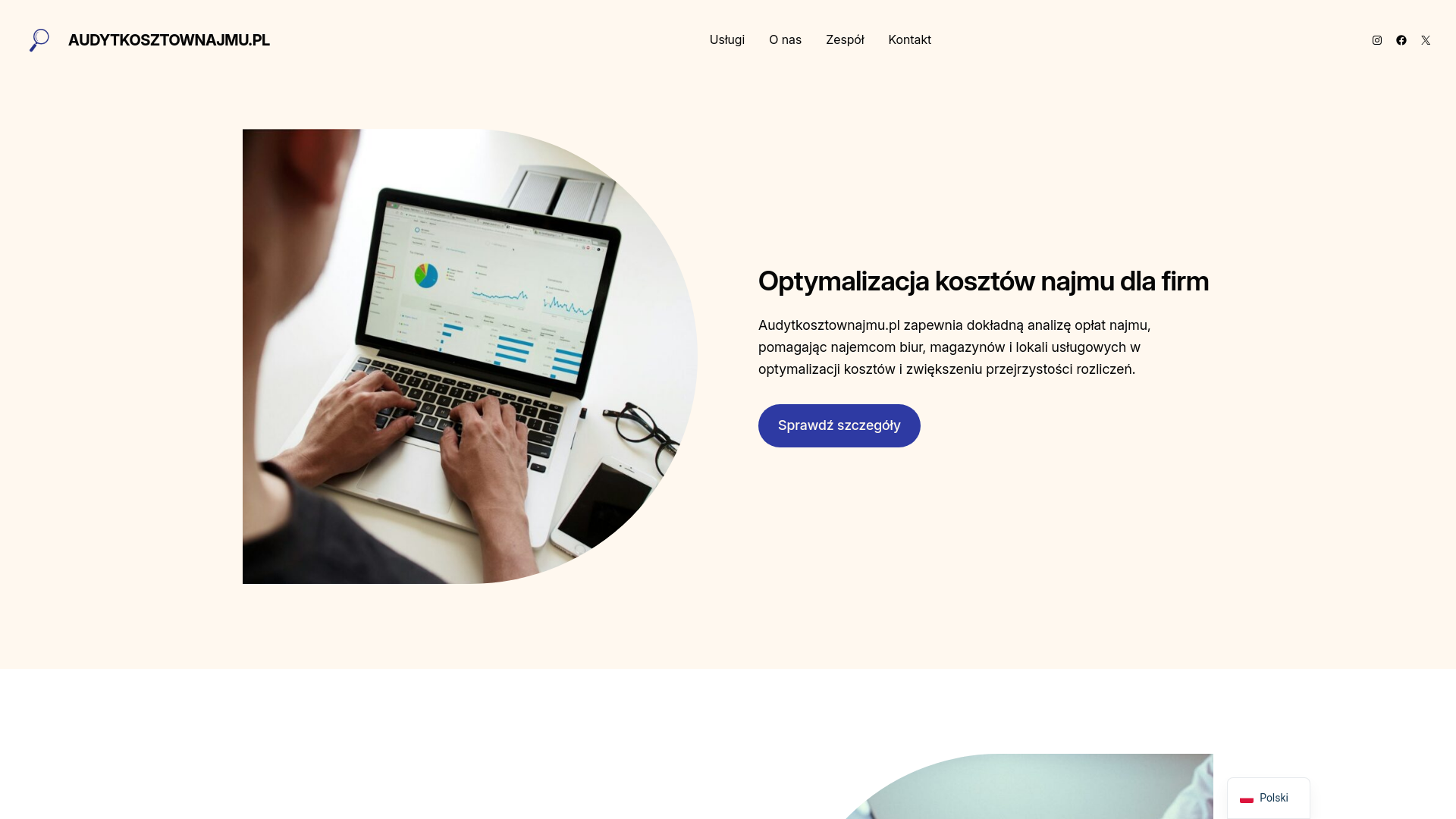 website screenshot of https://servicechargeaudyt.com.pl/