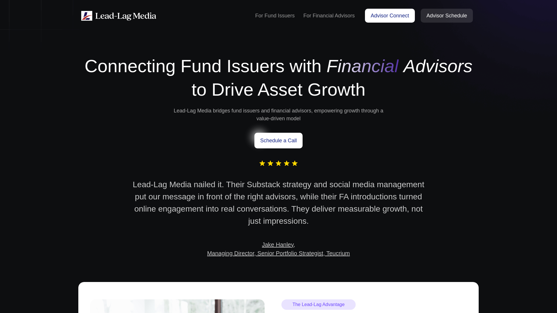 website screenshot of https://leadlagedgelabs.com/