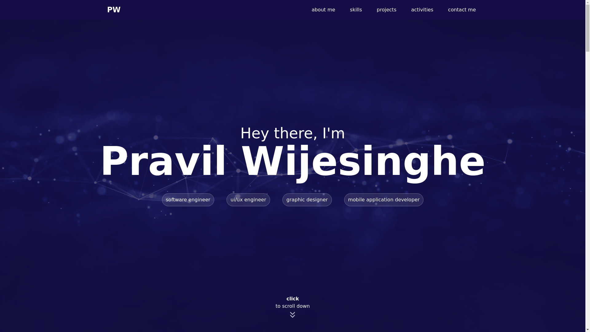 website screenshot of https://pravilwijesinghe.com/