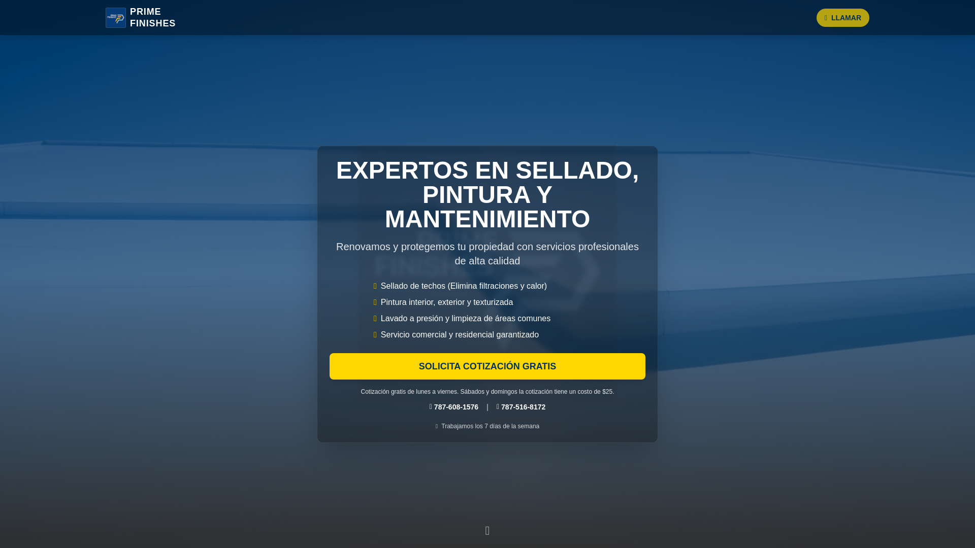 website screenshot of https://primefinishespr.com/