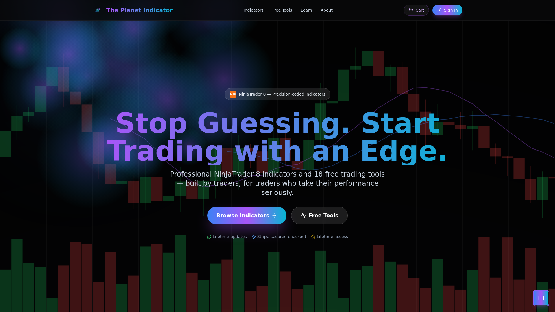 website screenshot of https://theplanetindicator.com