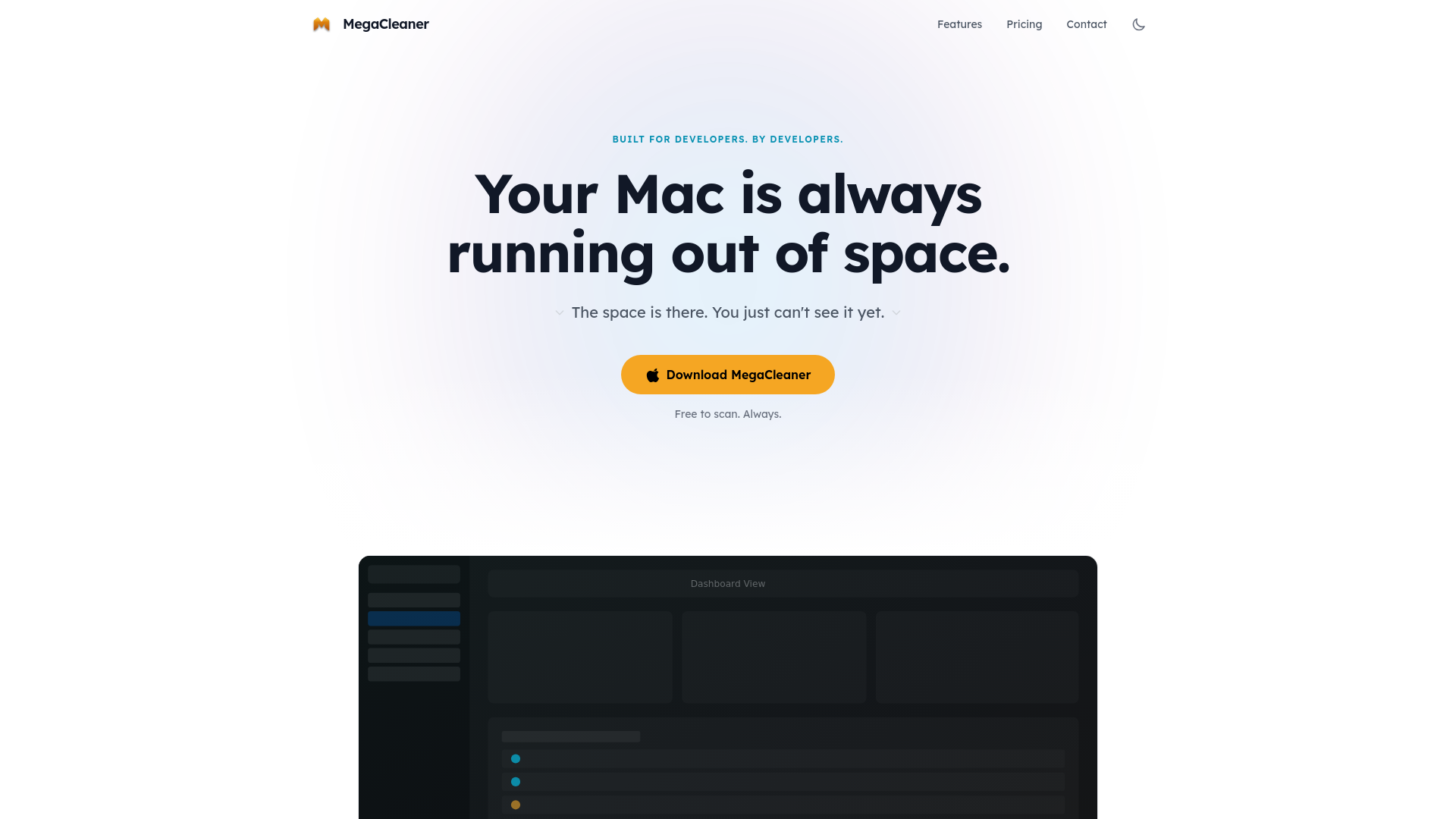 website screenshot of https://megacleaner.pages.dev/