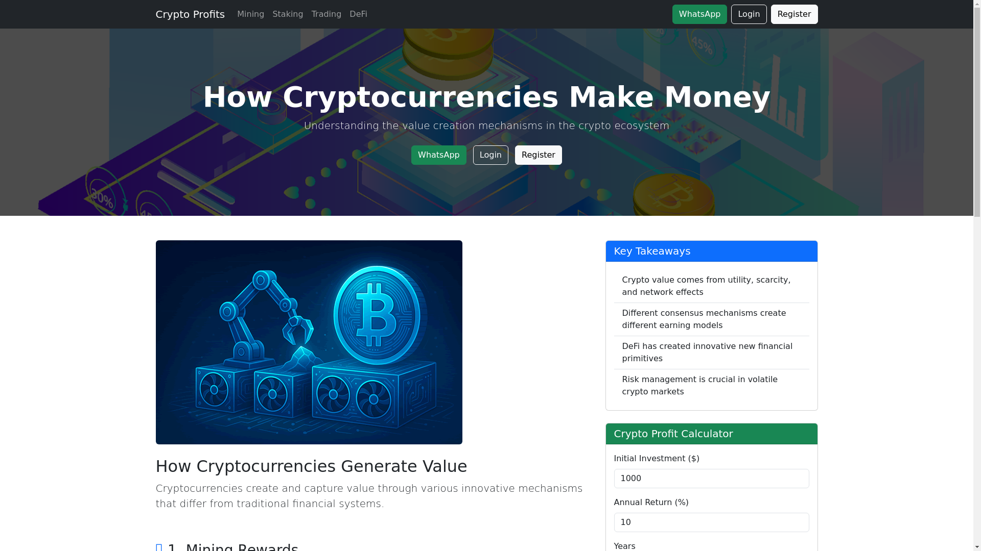 website screenshot of https://howdocryptosmakemoney.mom/