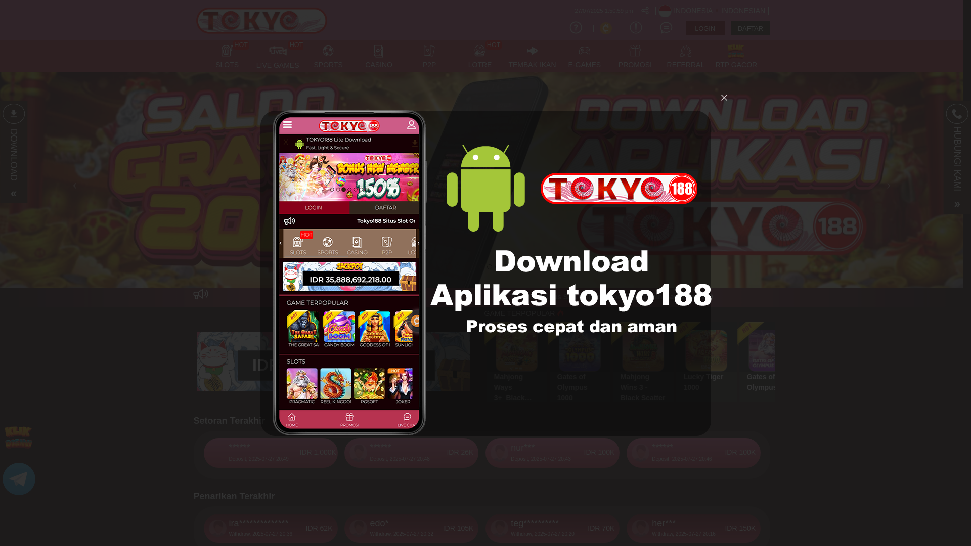 website screenshot of https://tokyo188end.com/