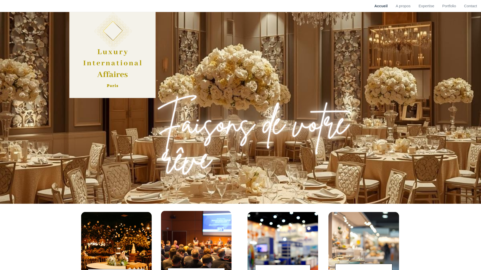 website screenshot of https://luxuryinternationalaffaires.com