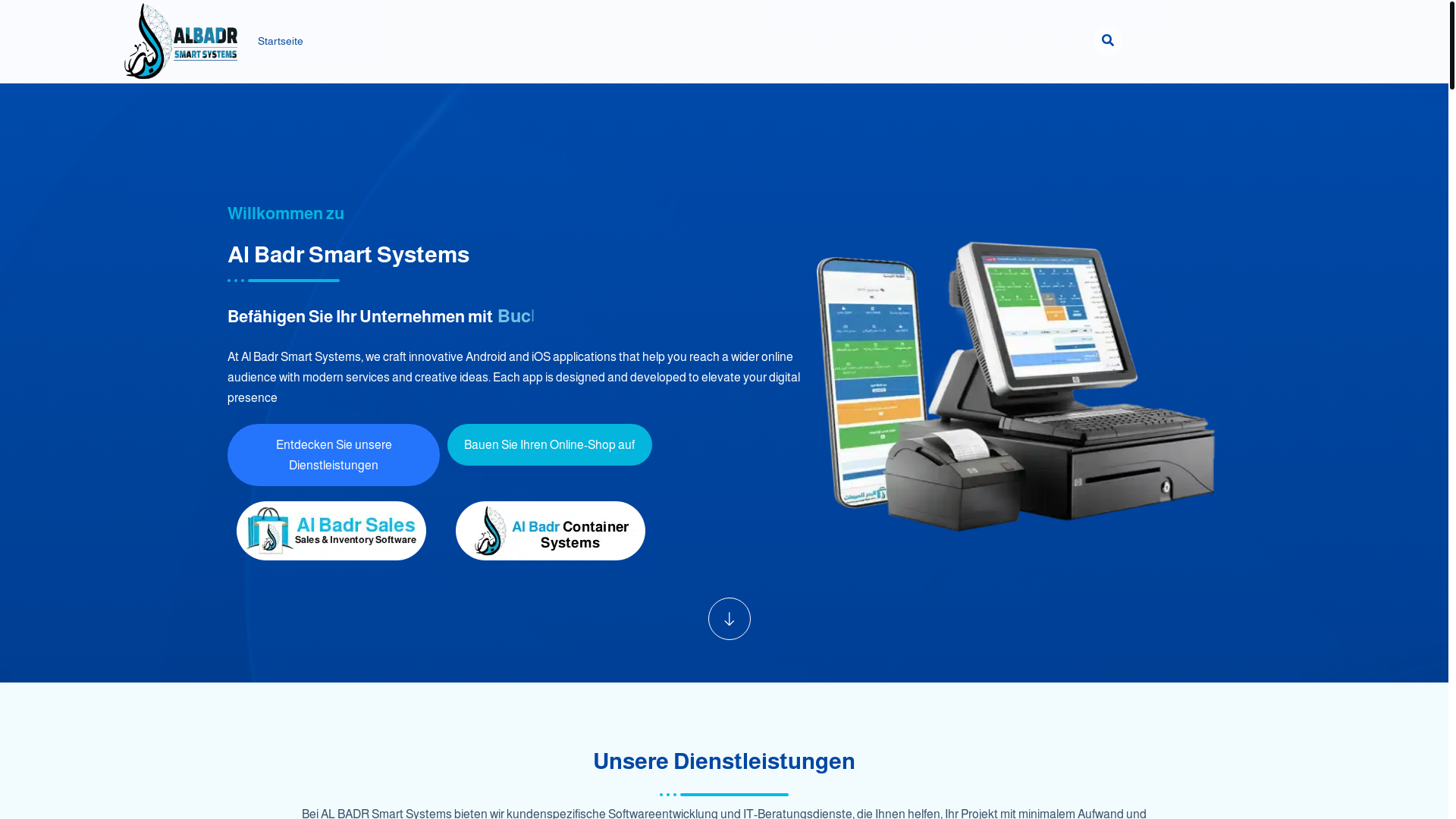 website screenshot of https://albadrsystems.de