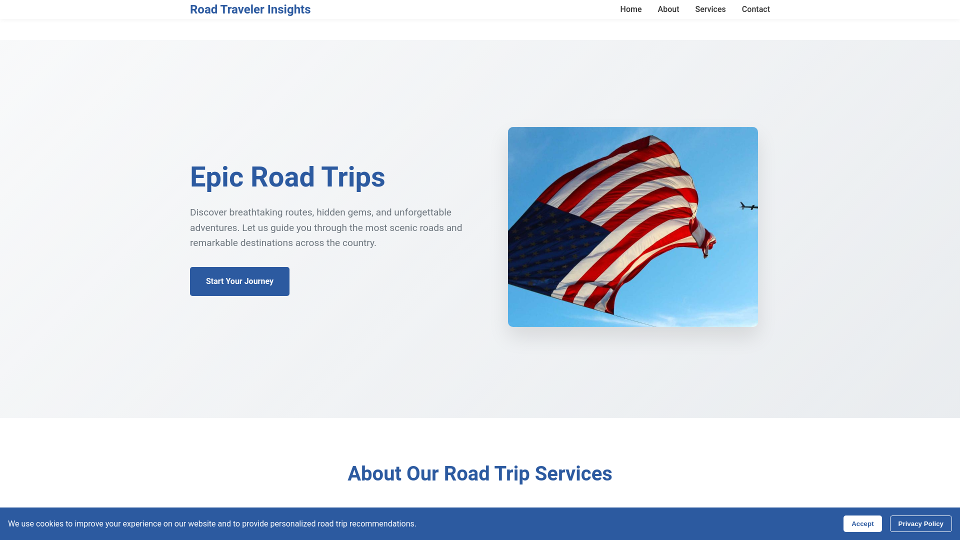 website screenshot of https://roadtravelerinsights.shop/