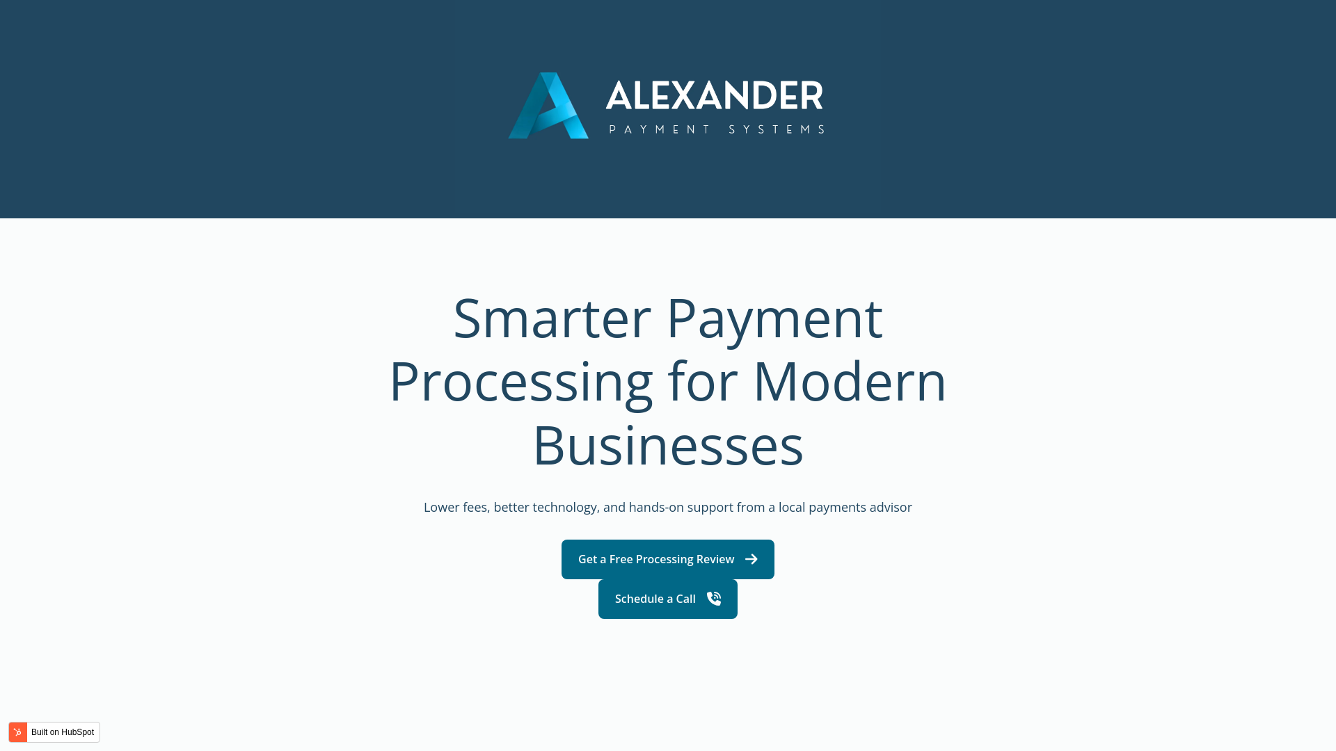 website screenshot of https://tryalexanderpayments.com/