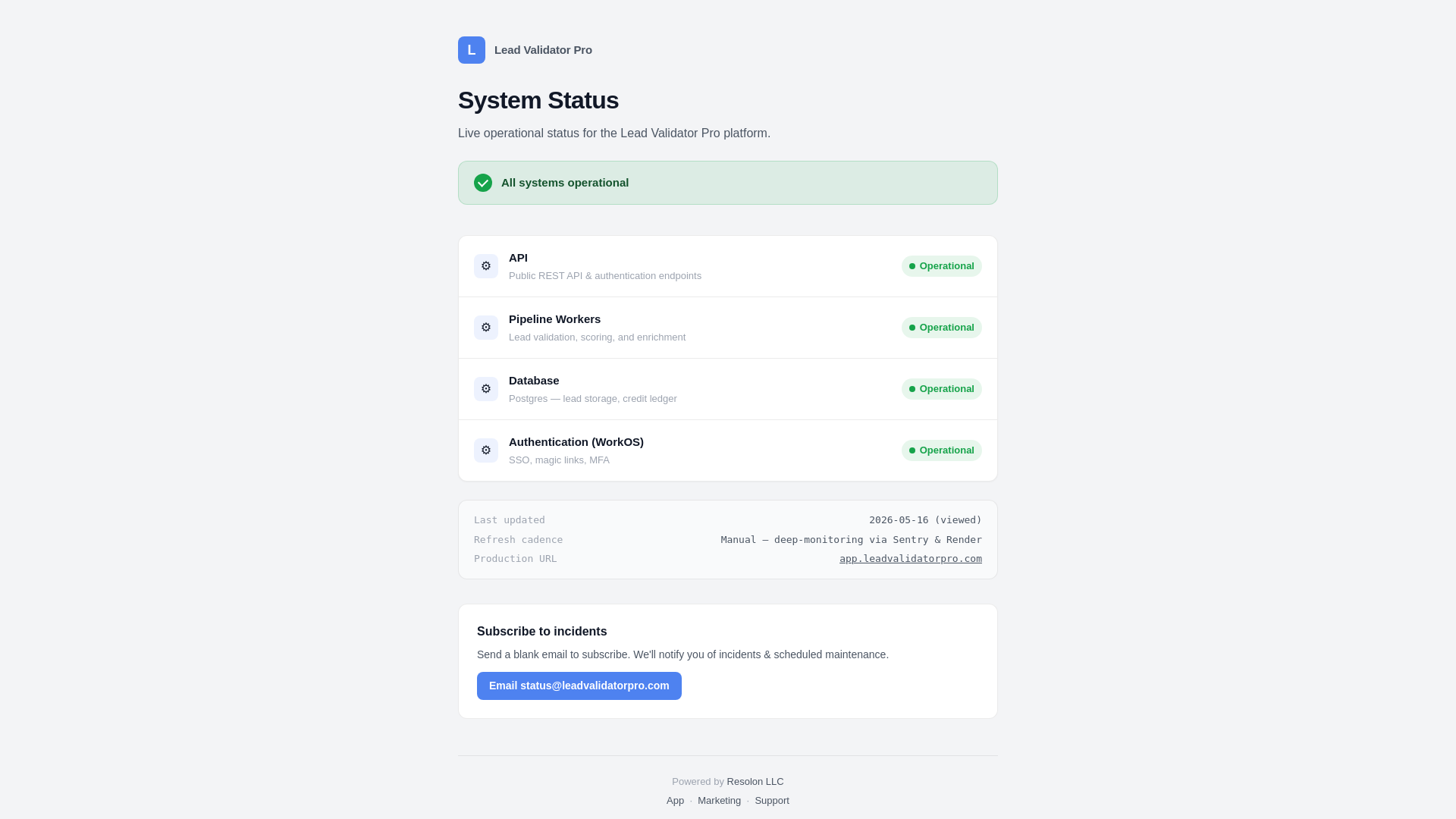 website screenshot of https://leadvalidatorpro-status.pages.dev/