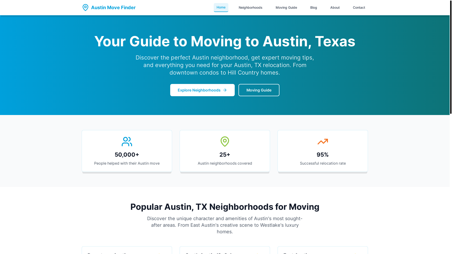website screenshot of https://austinmovefinder.pages.dev/