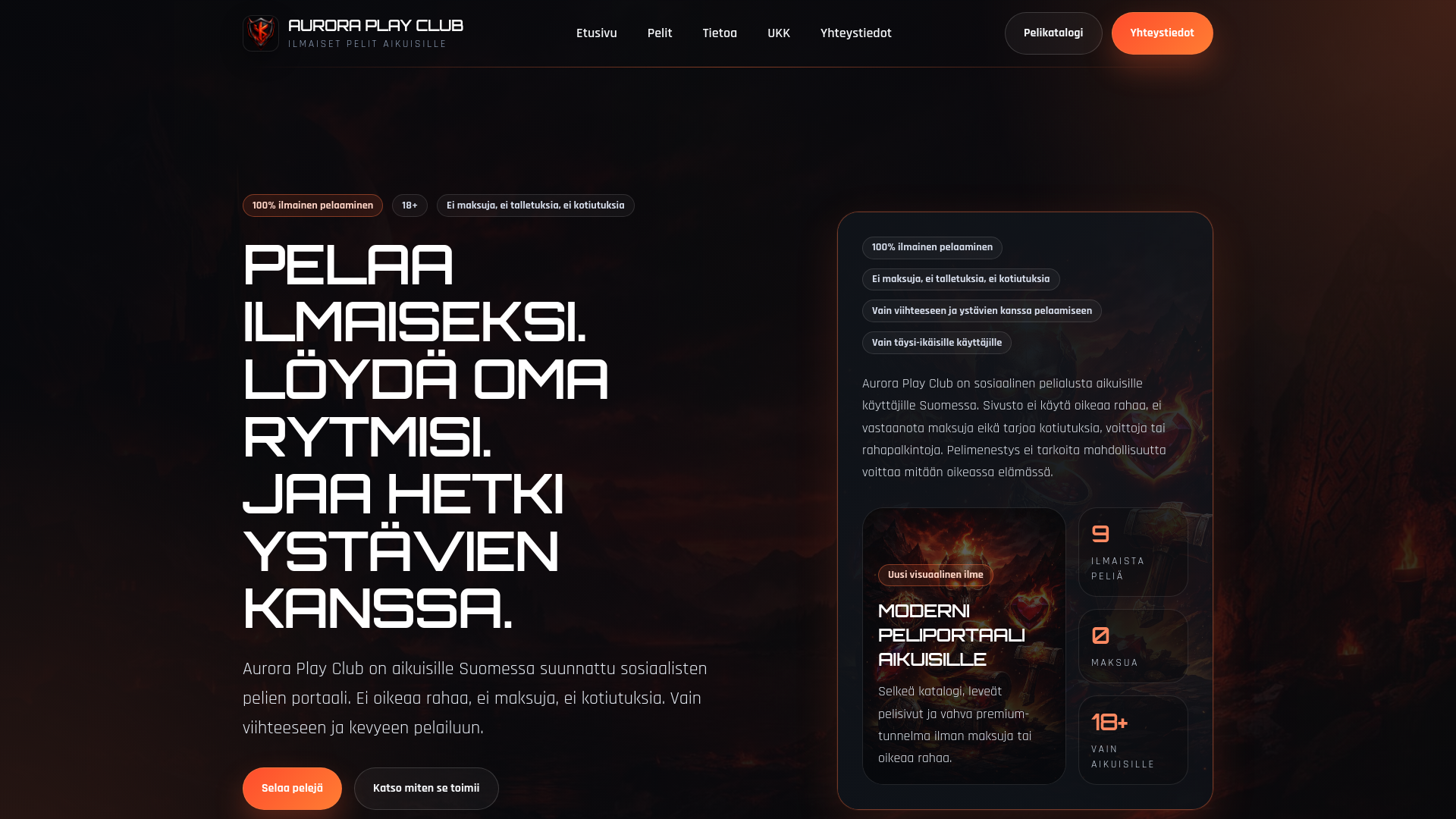 website screenshot of https://auroraplayclub.com/