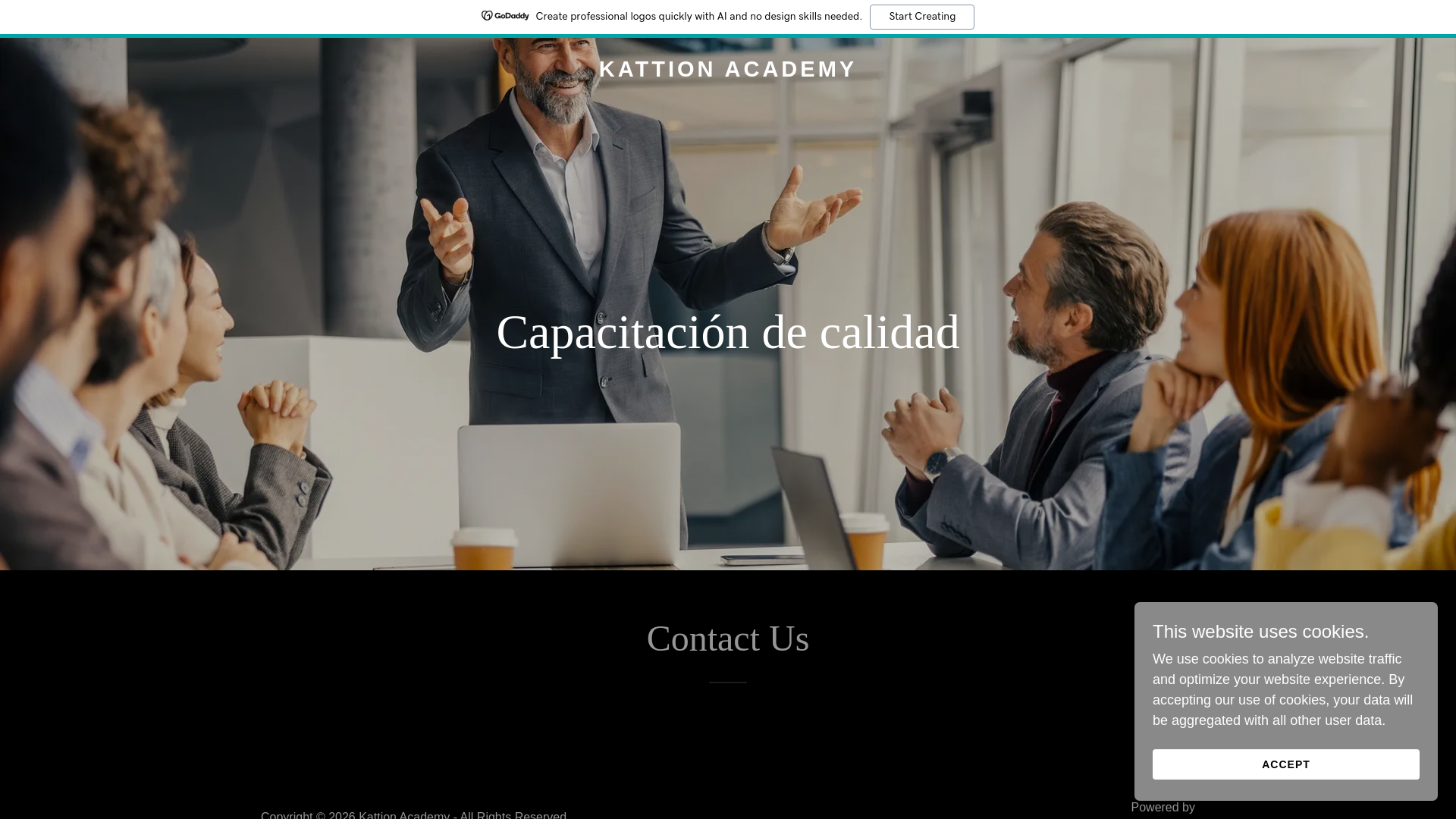 website screenshot of https://kattionacademy.com/
