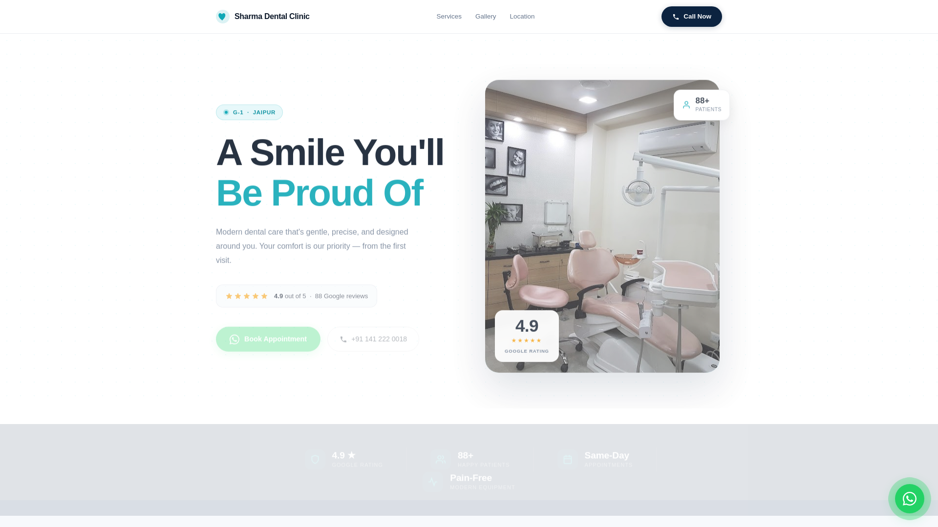 website screenshot of https://sharma-dental-clinic-jaipur.pages.dev/