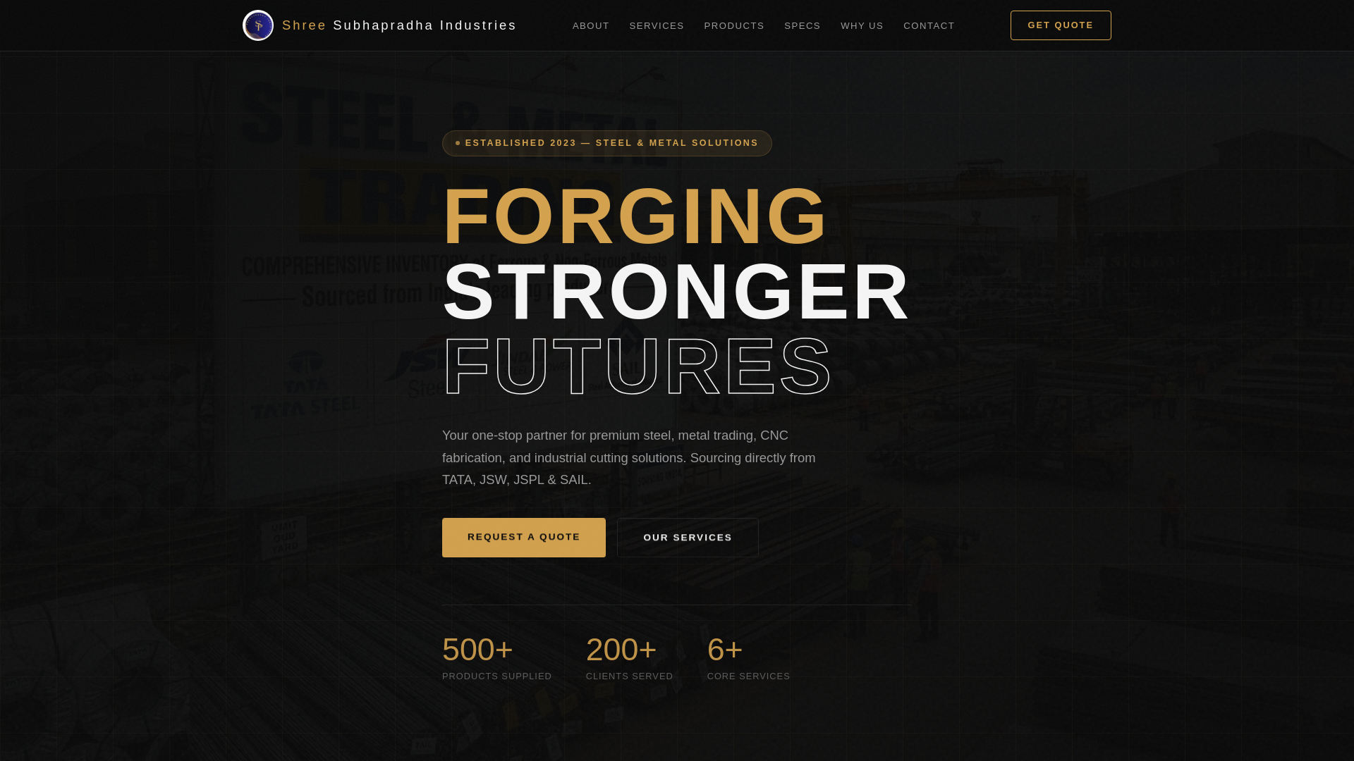 website screenshot of https://subhapradhaindustries.com