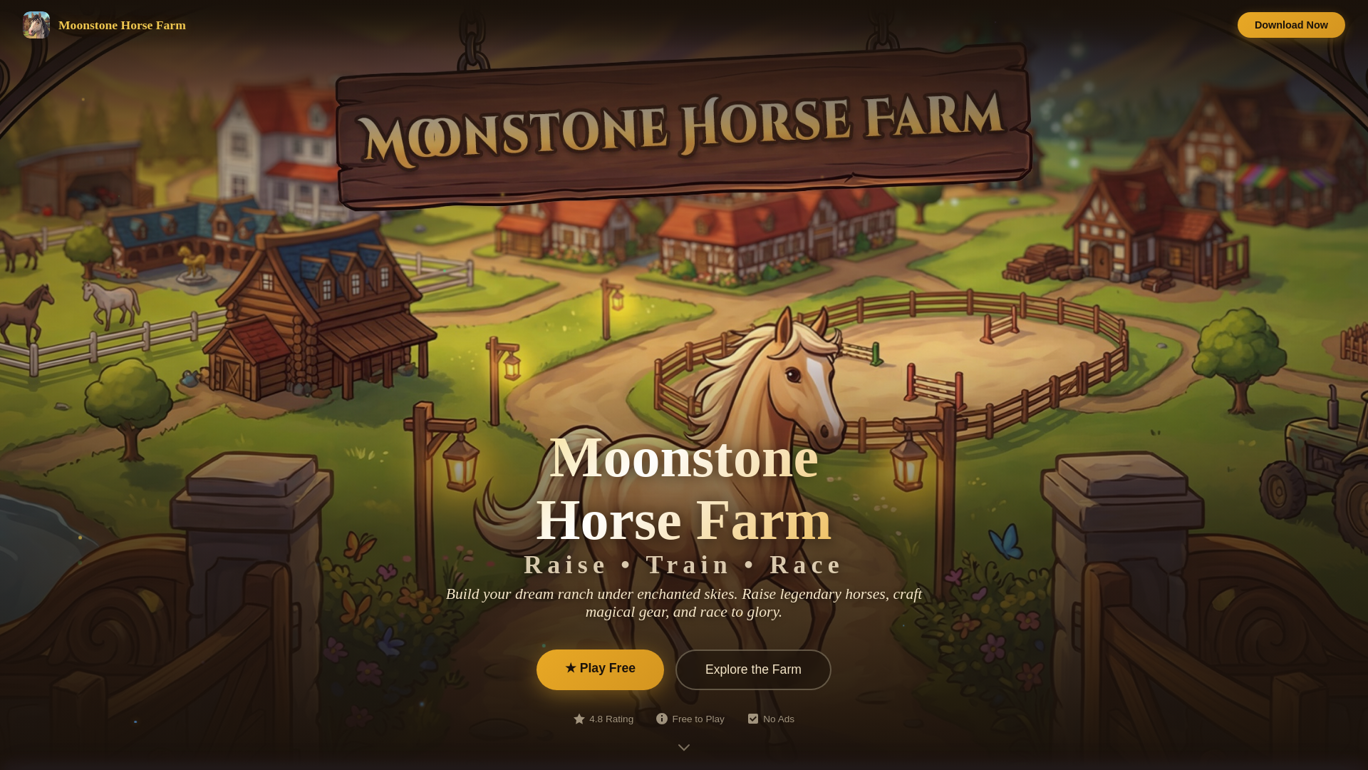 website screenshot of https://moonstonehorsefarm.com
