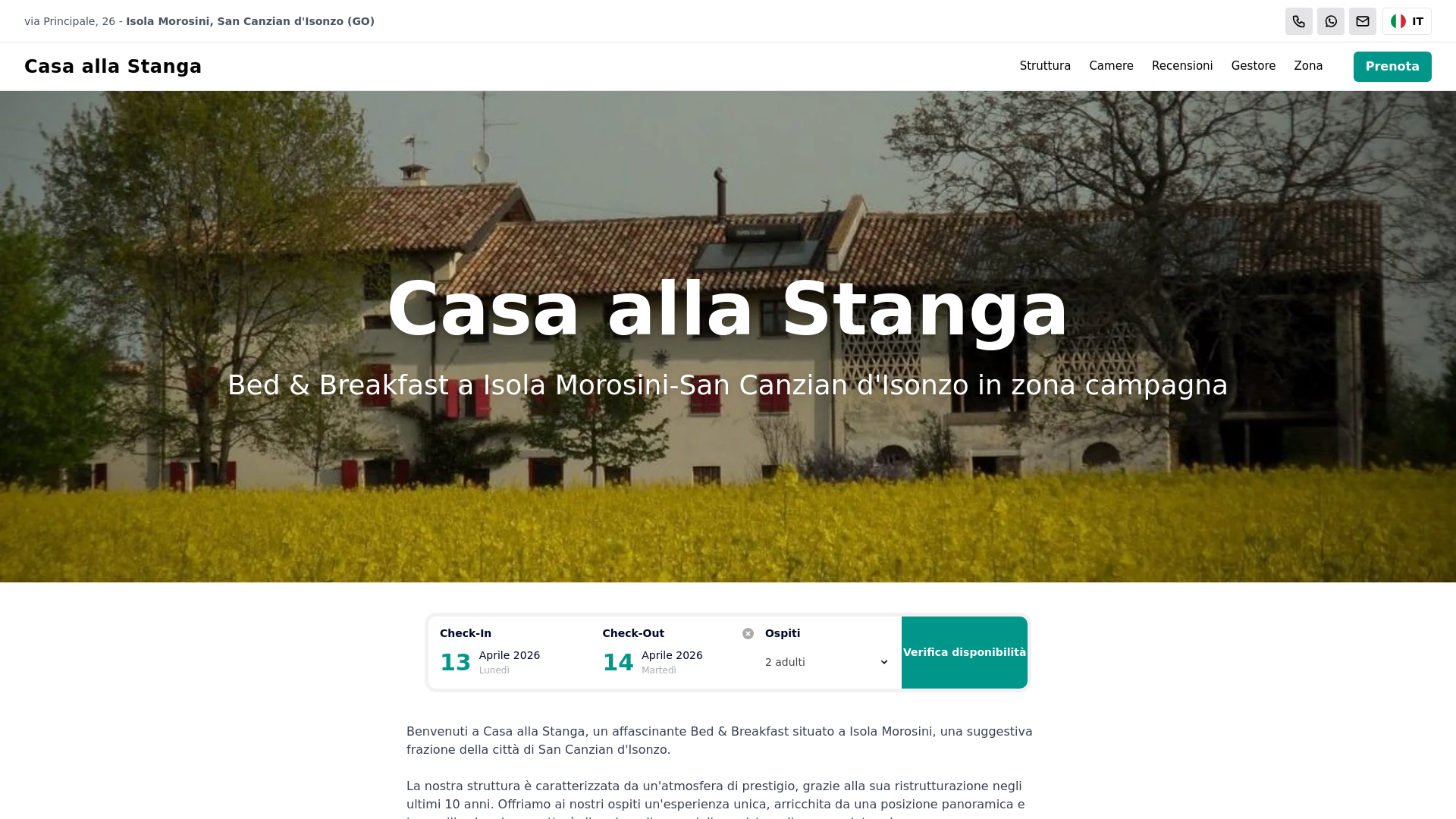 website screenshot of https://casallastanga.it/