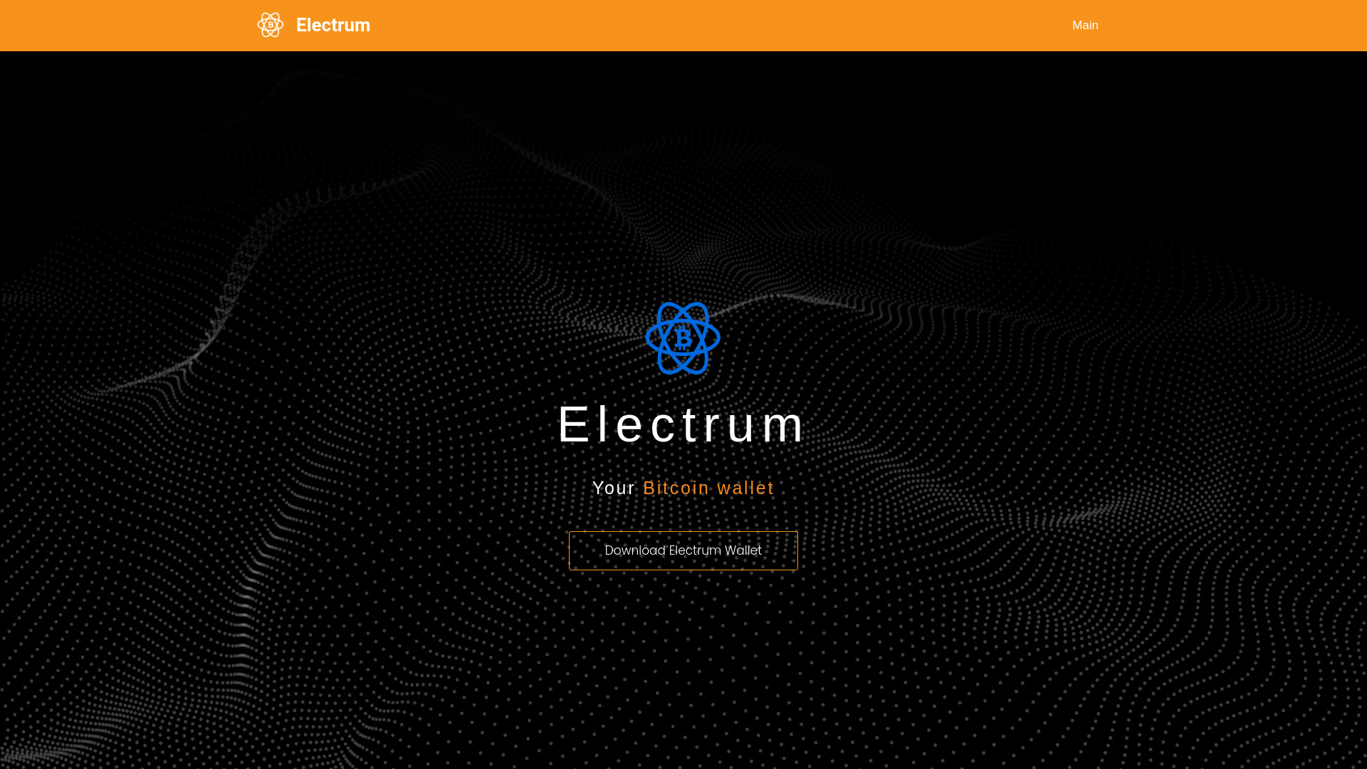 website screenshot of https://electrum-wallet.info/