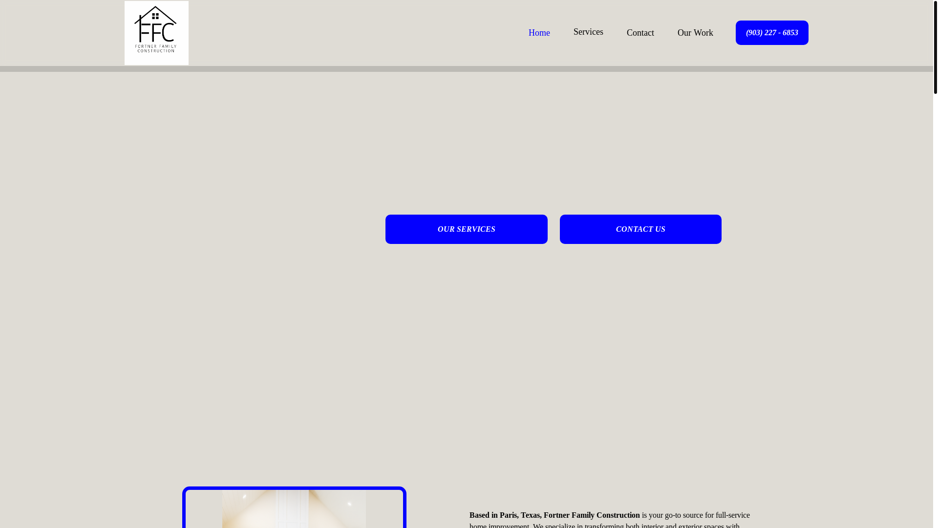 website screenshot of https://fortnerfamilyconstruction.com/