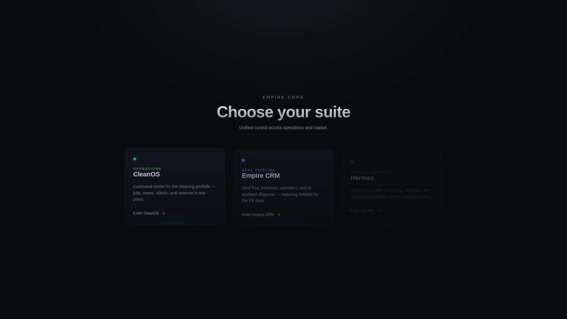 website screenshot of https://empirecoreai.com/