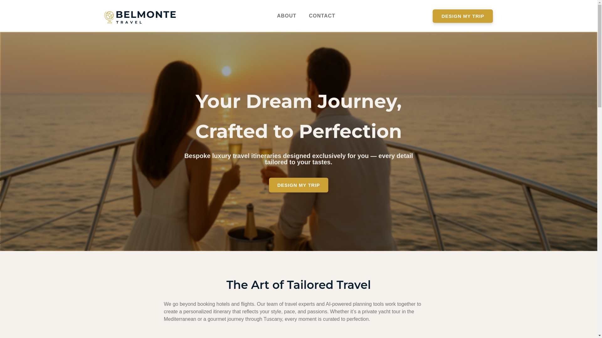 website screenshot of https://belmontetravel.com/