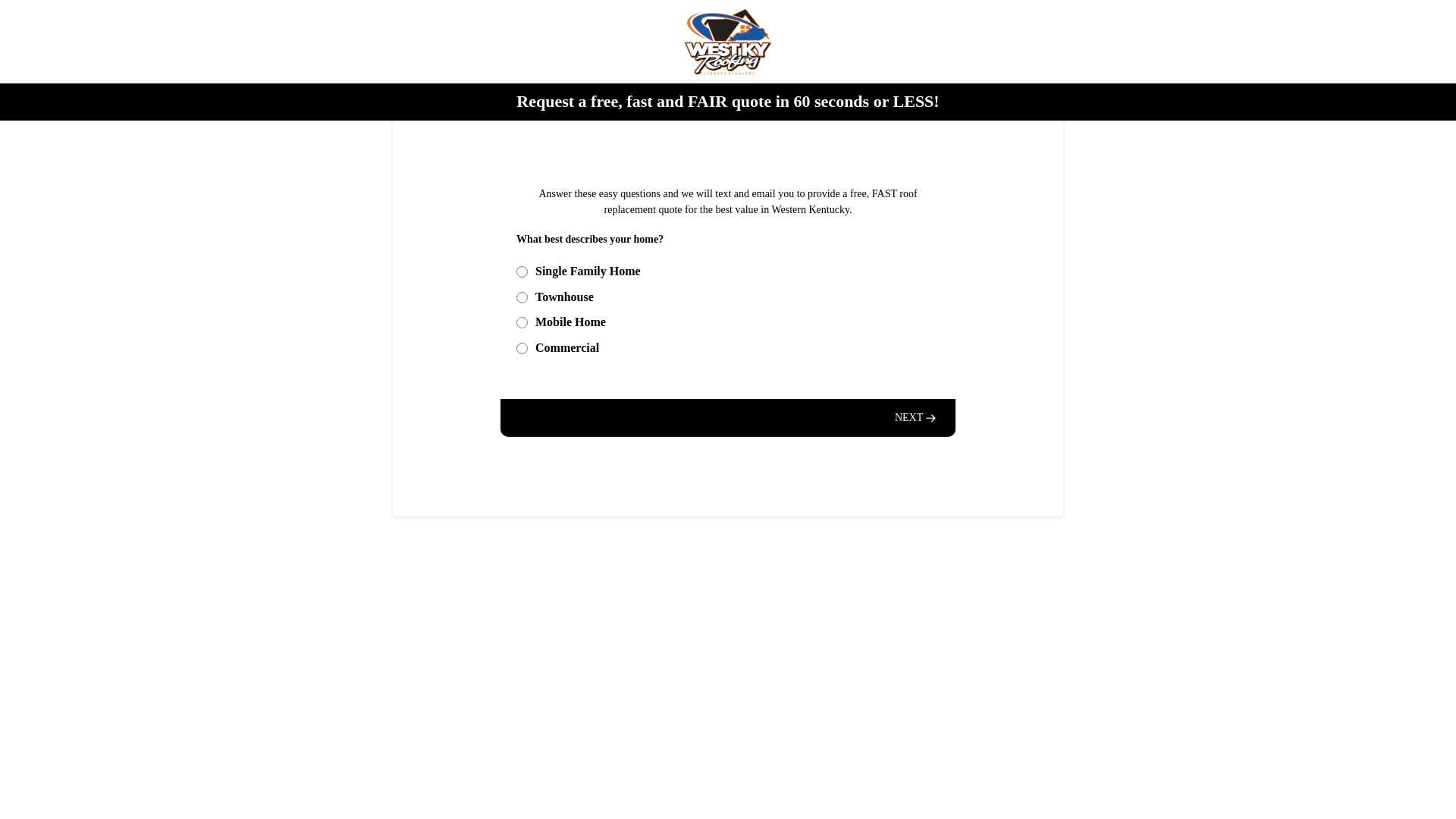 website screenshot of https://westkyroofing.co