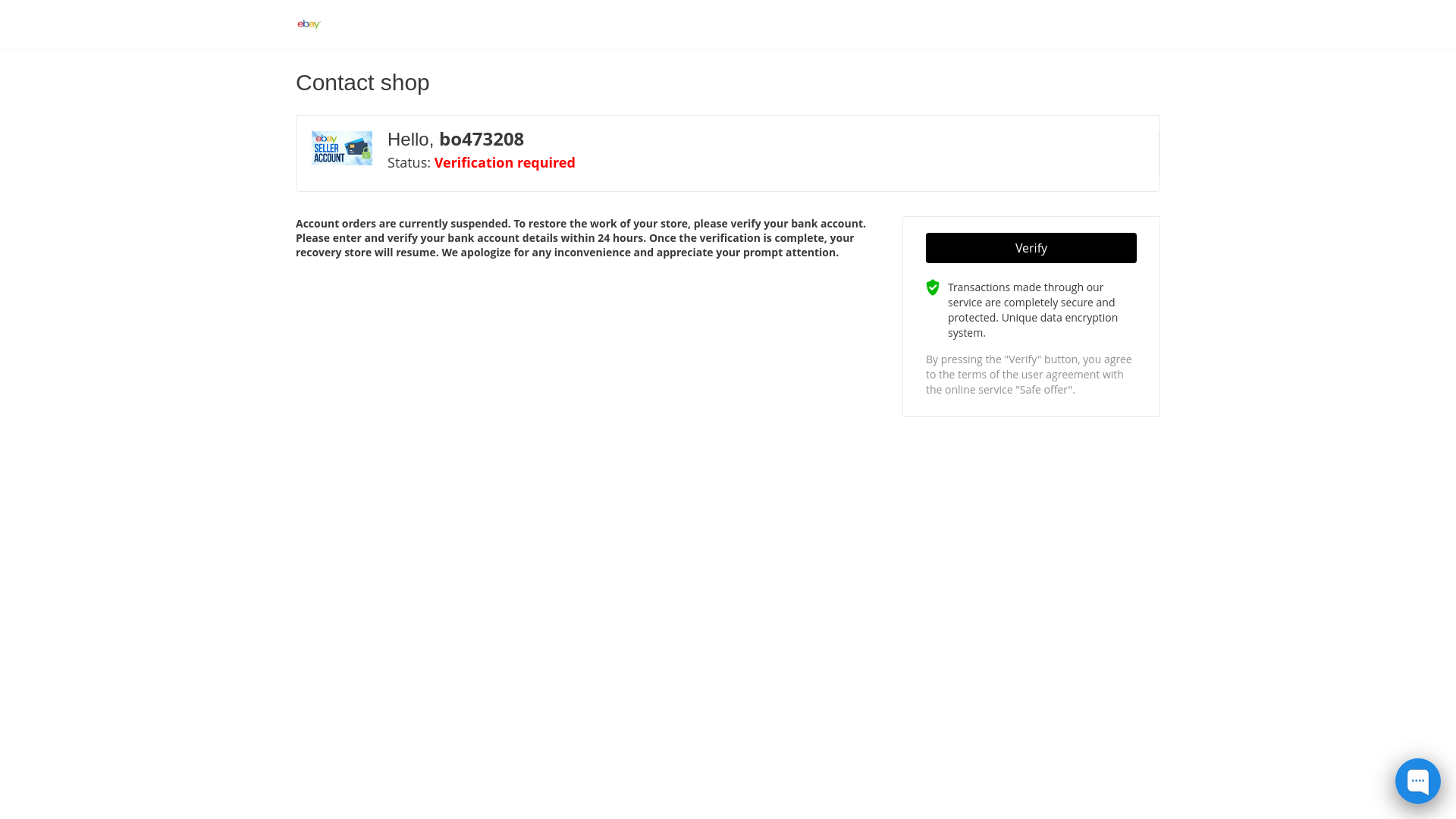 website screenshot of https://ebaysecure-id27645.com/