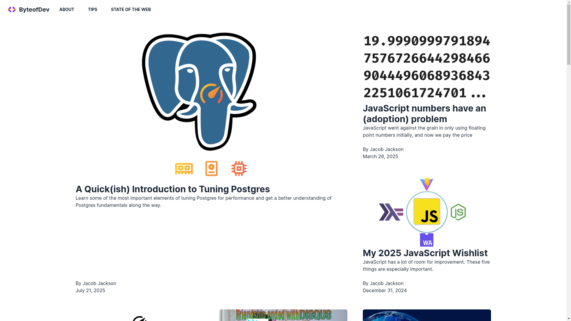 website screenshot of https://byteofdev.pages.dev/