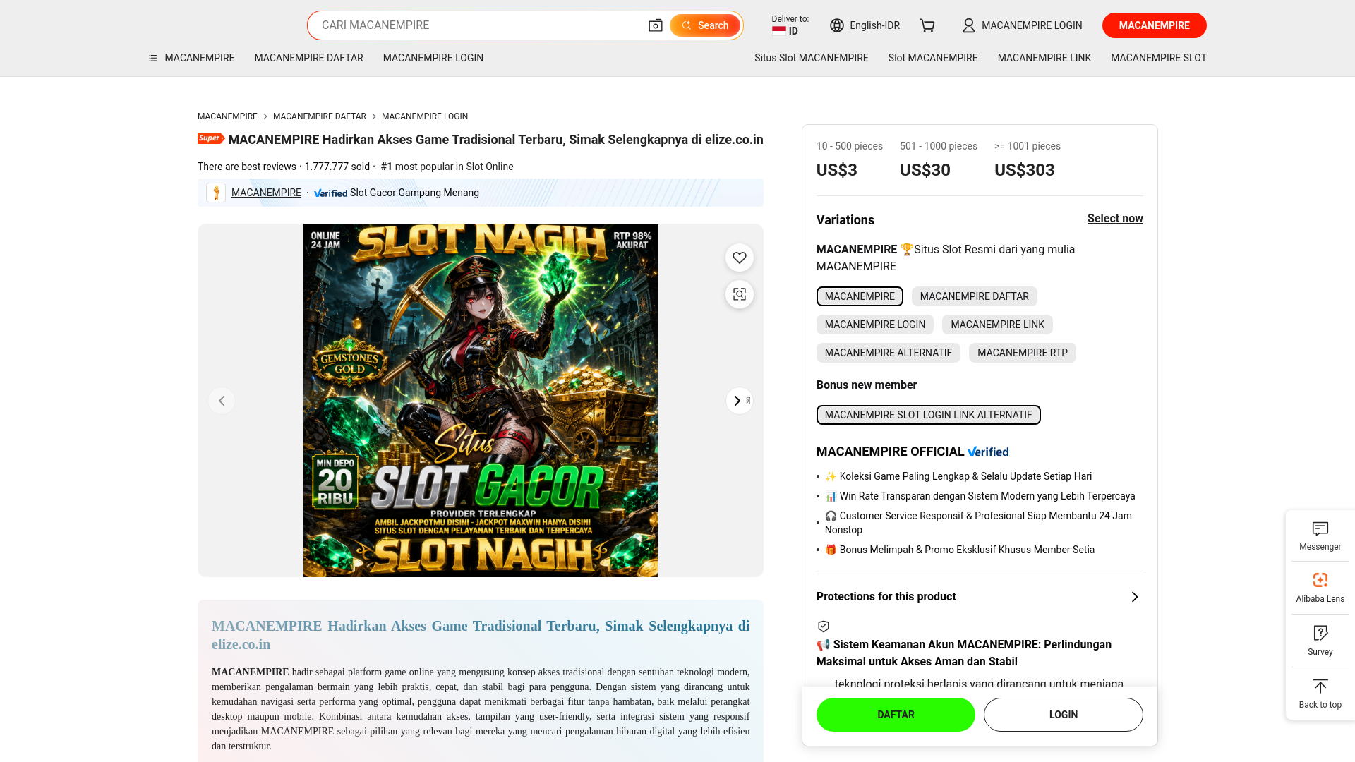 website screenshot of https://elize-macanempire.pages.dev/
