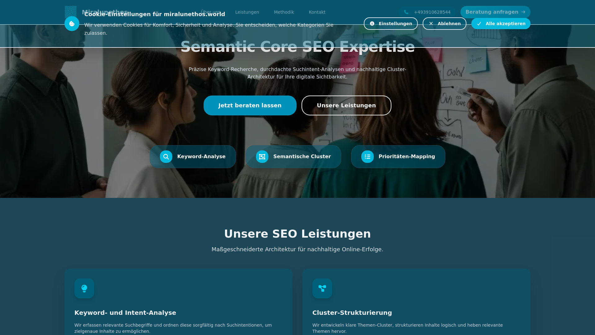 website screenshot of https://miralunethos.world