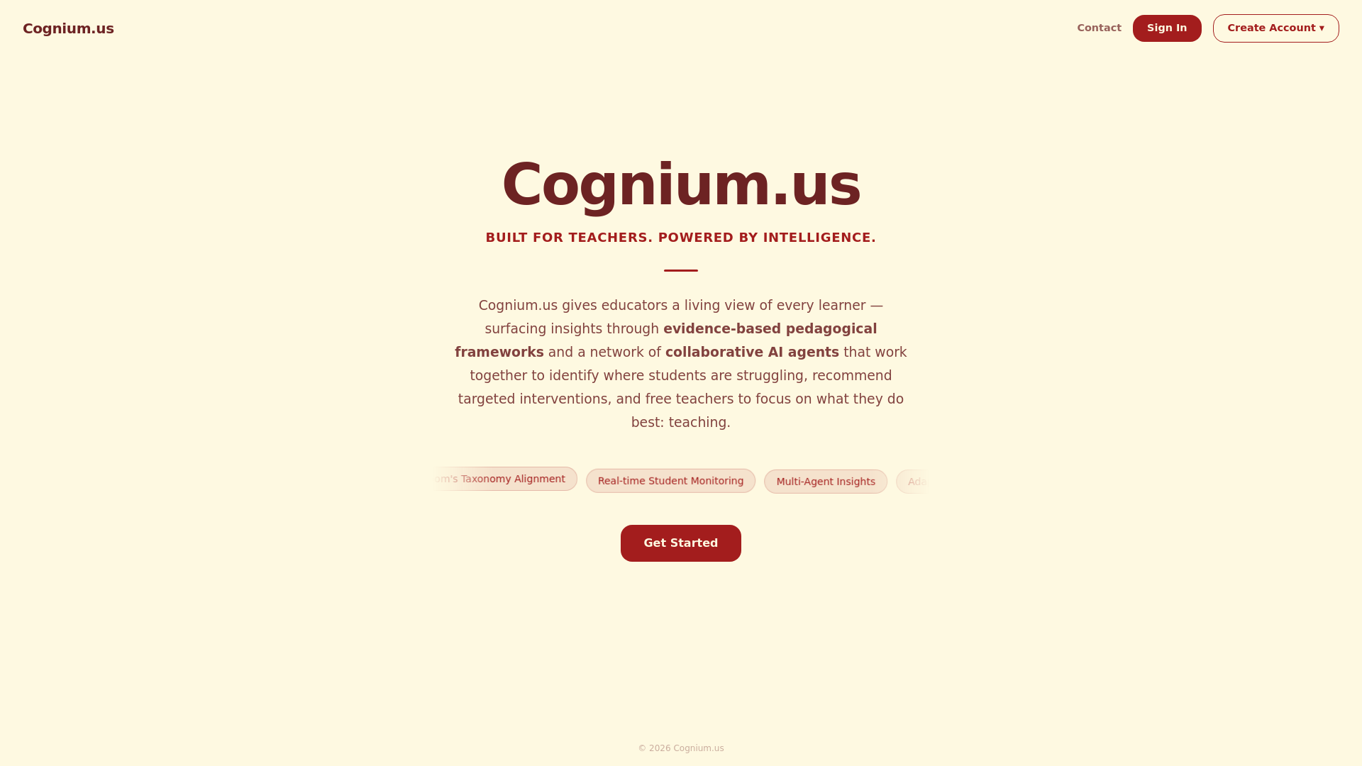 website screenshot of https://cognium.us/