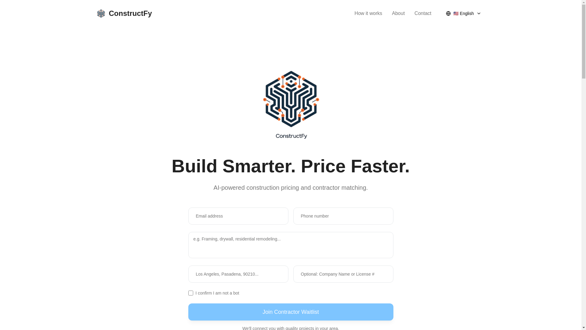 website screenshot of https://constructfy.net/