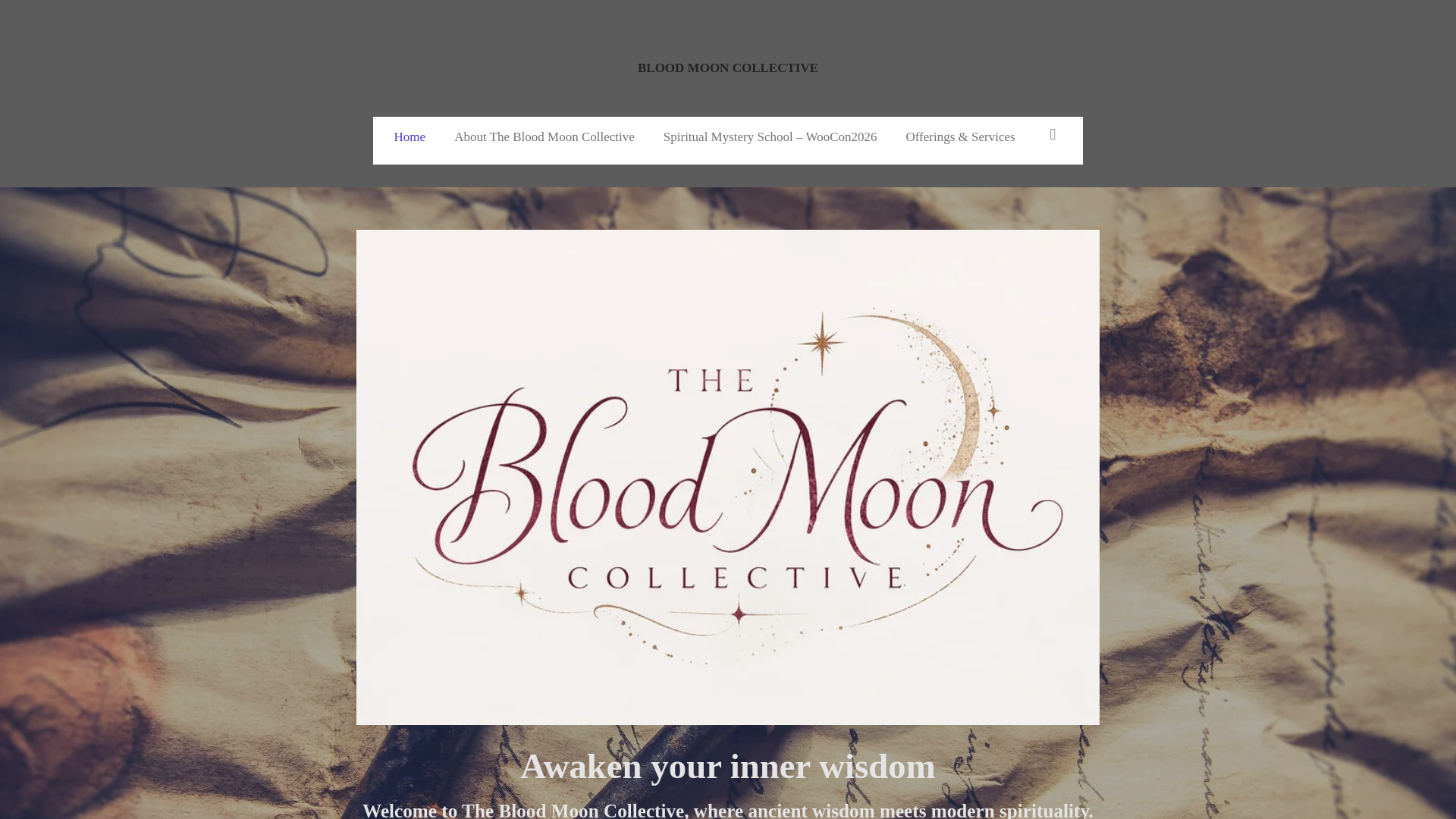 website screenshot of https://thebloodmooncollective.com/