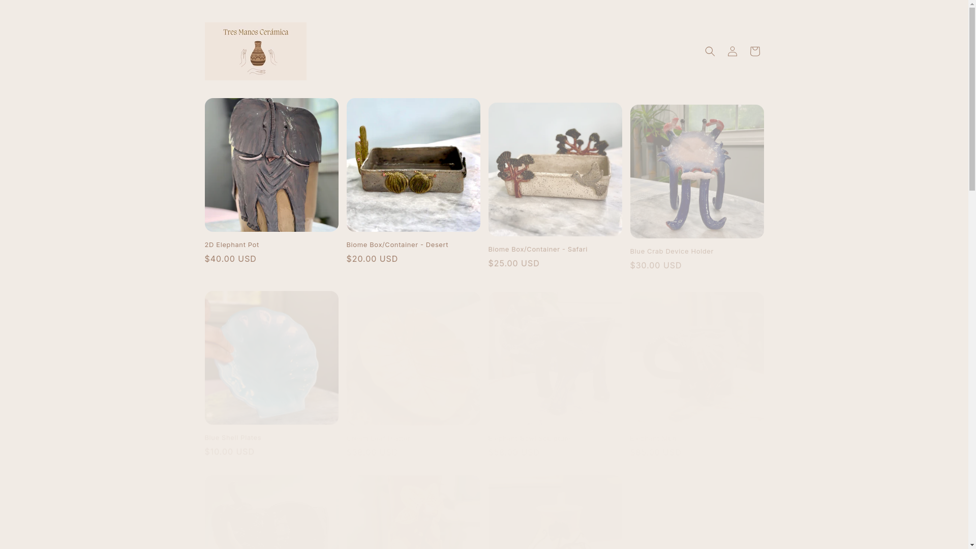 website screenshot of https://tresmanosceramica.com/
