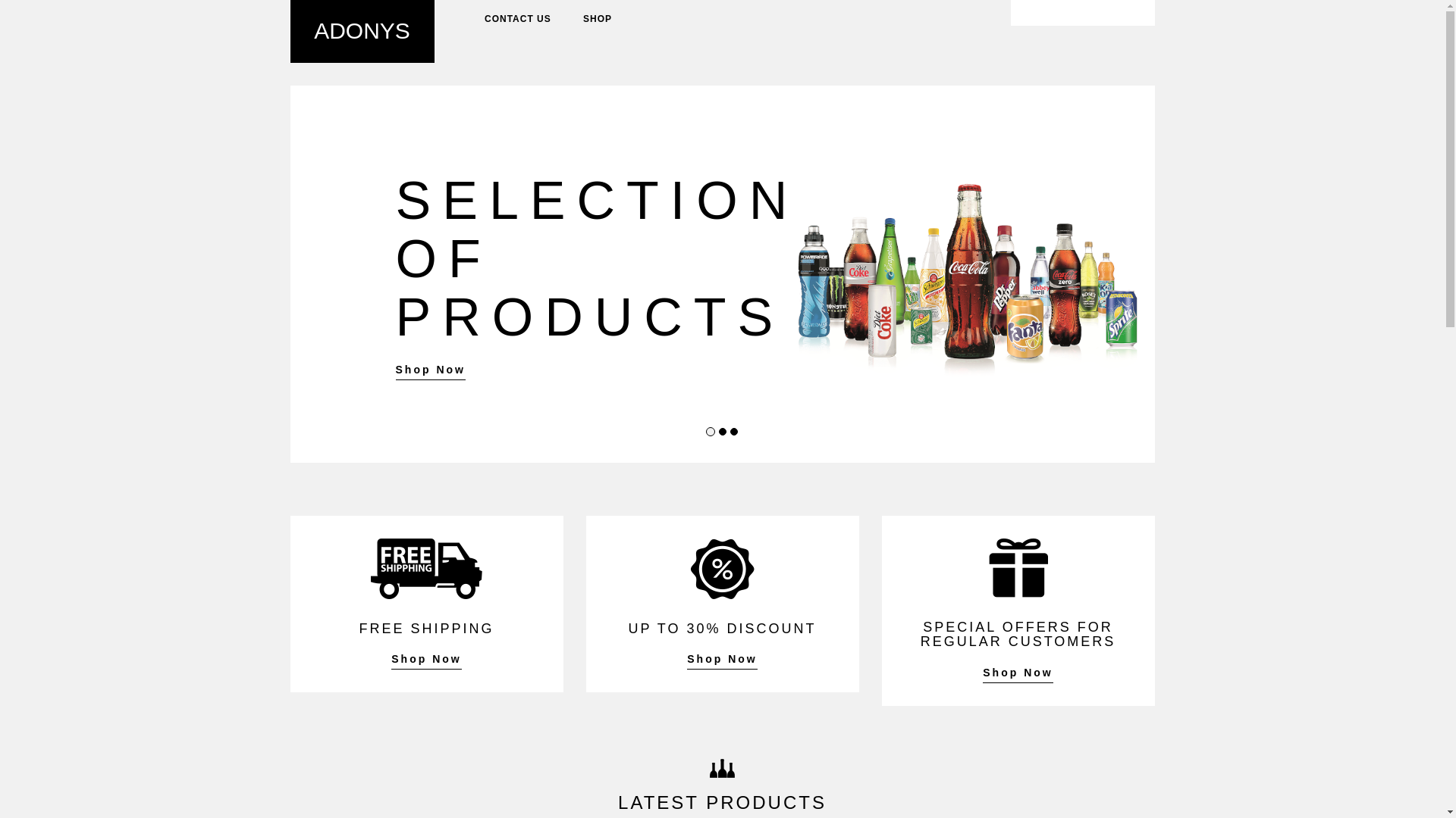 website screenshot of https://adonys-products.co.uk/