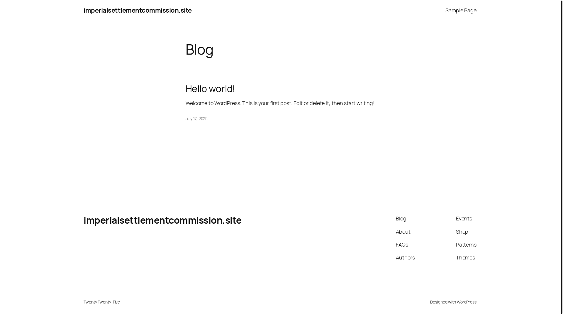 website screenshot of https://imperialsettlementcommission.site/