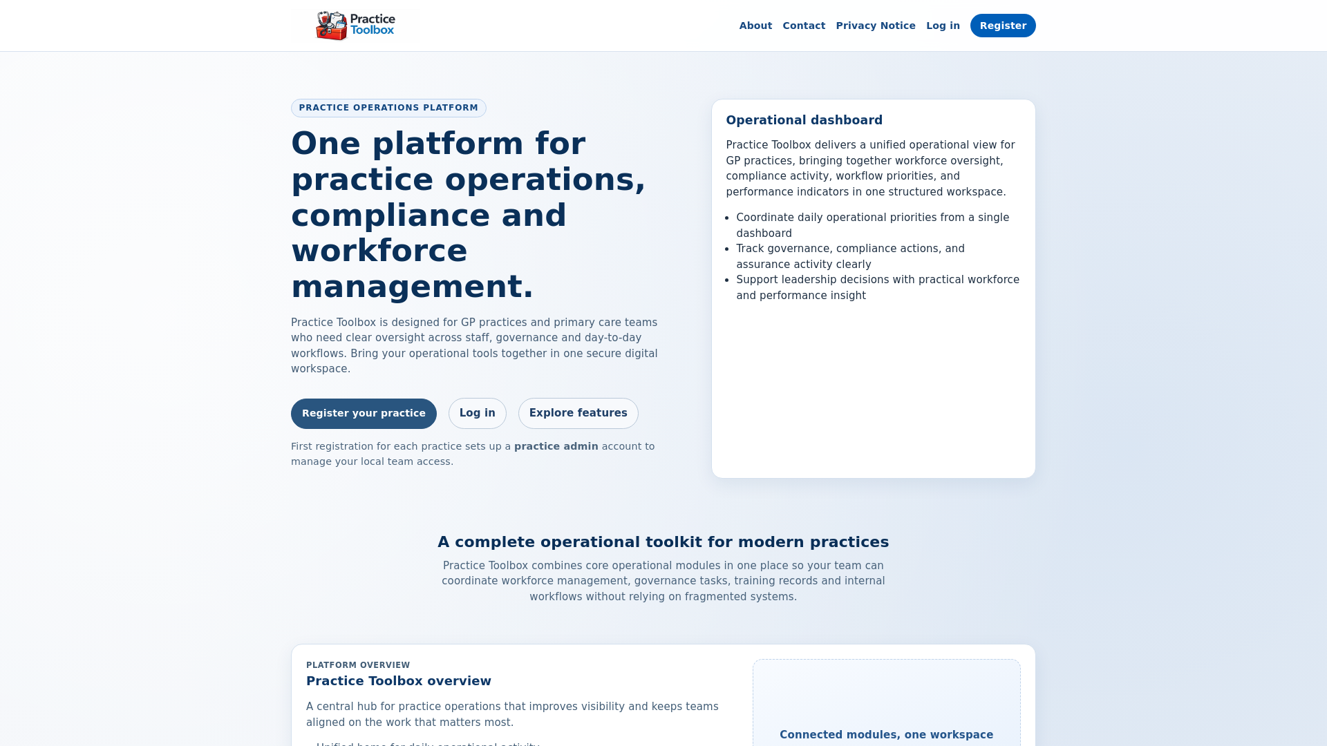 website screenshot of https://practice-toolbox.co.uk/