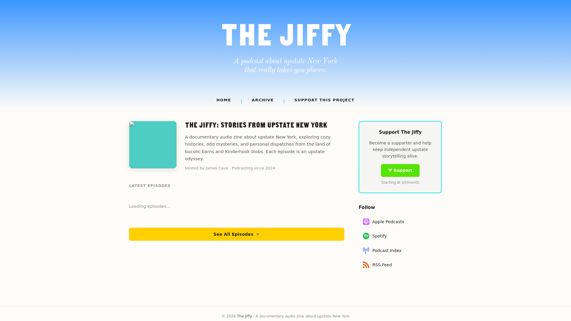 website screenshot of https://jiffy-podcast-page.pages.dev/