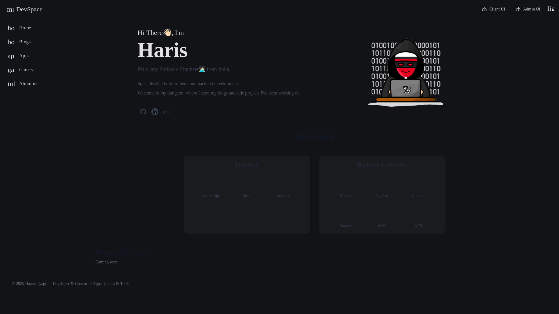 website screenshot of https://devspace.pages.dev/