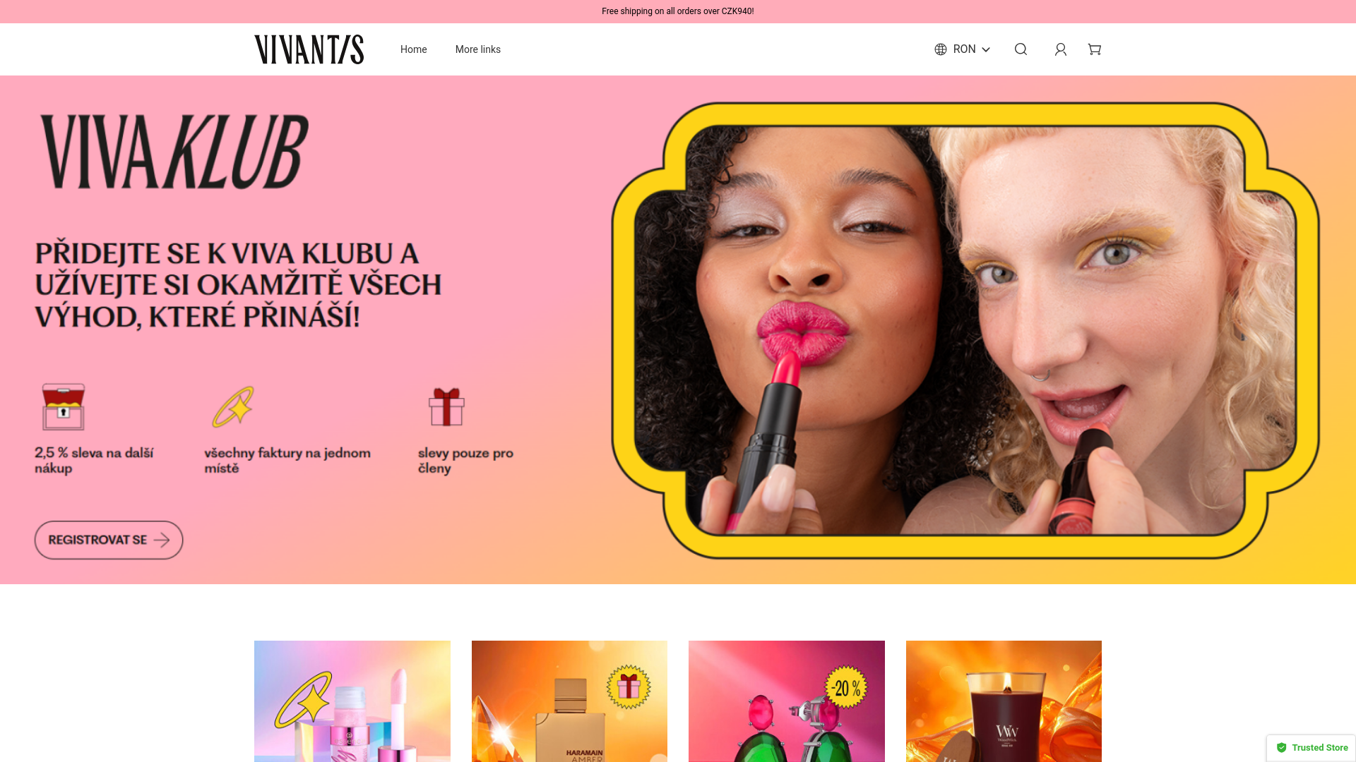 website screenshot of https://vivantis.ejnl.shop/