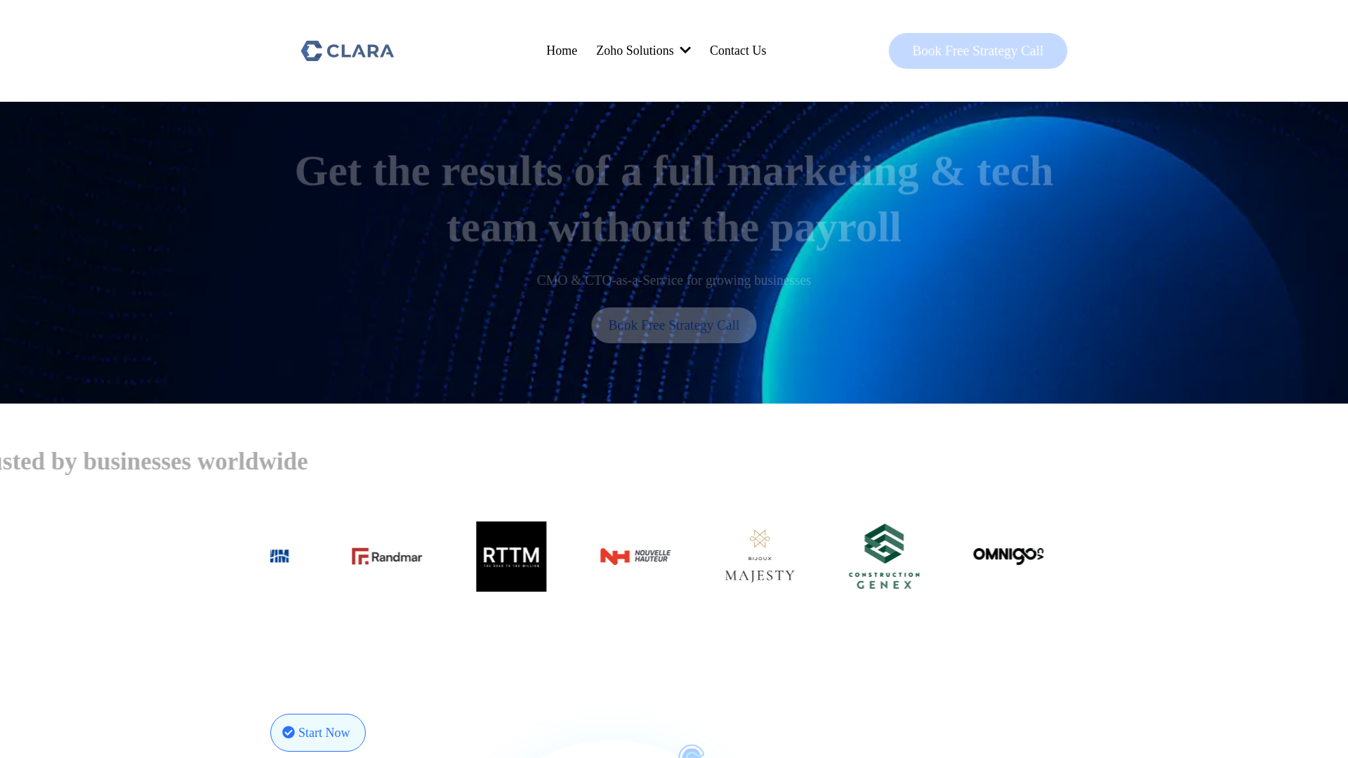 website screenshot of https://byteclara.com/