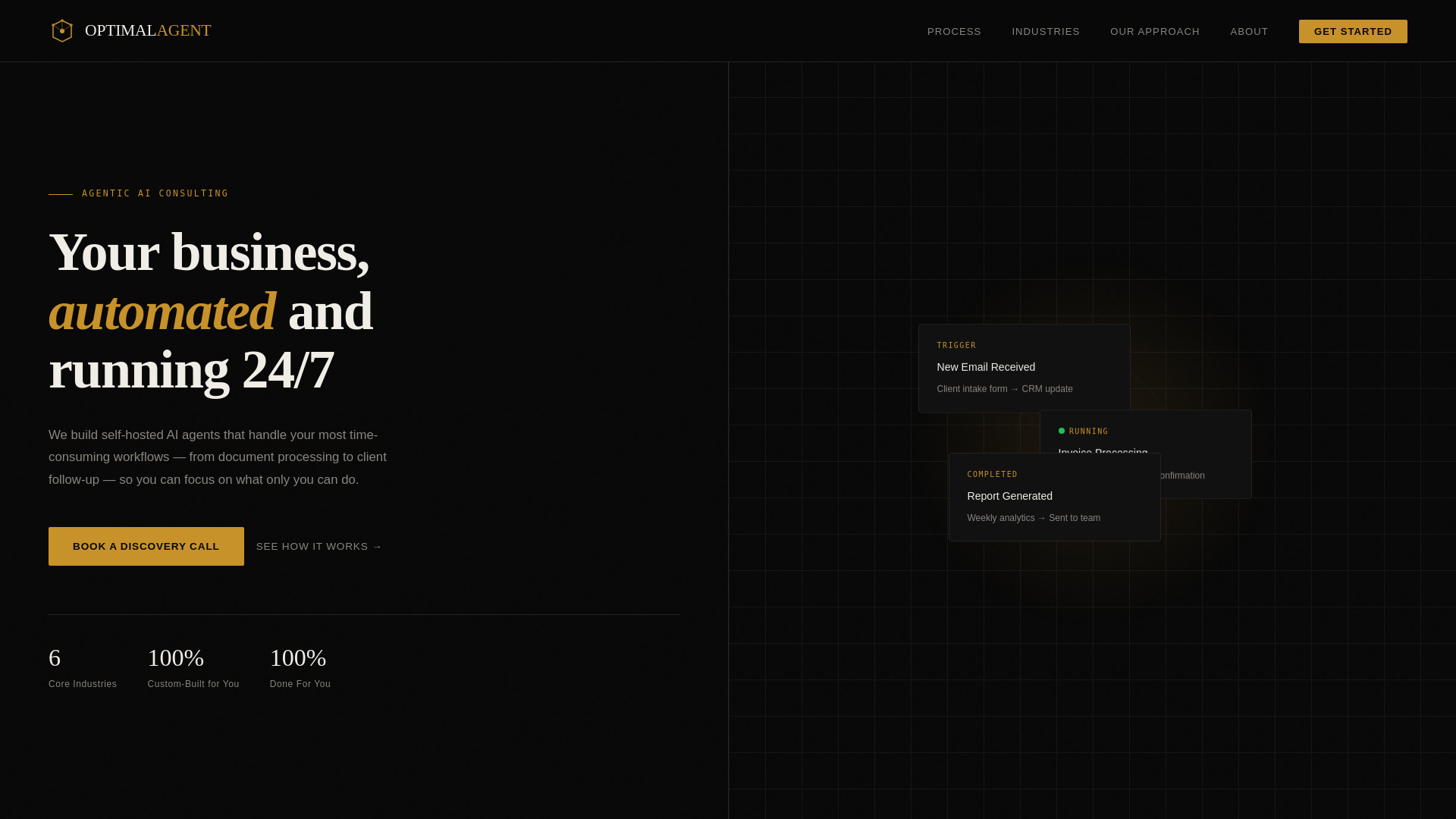 website screenshot of https://optimalagent.ai